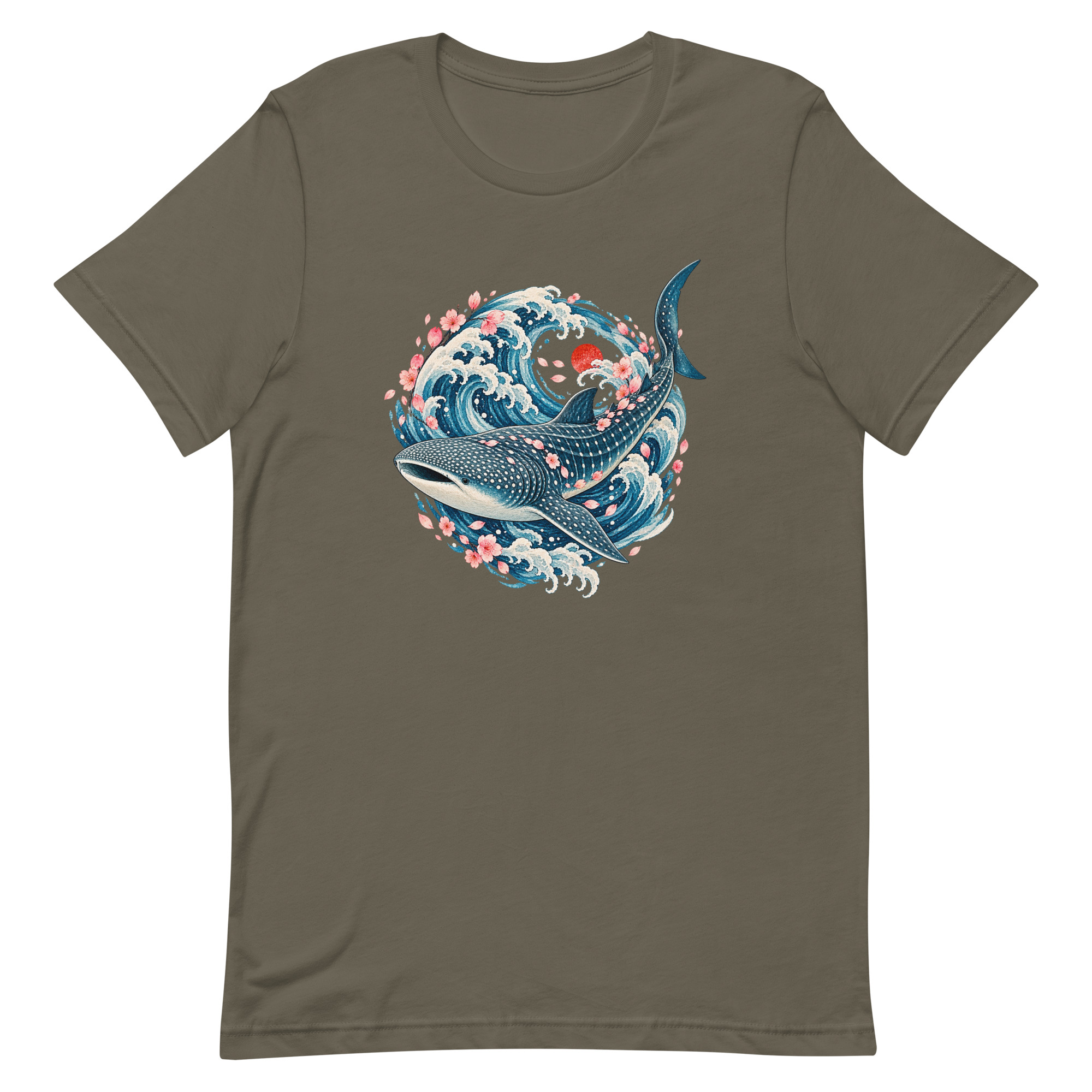Whale Shark Sakura Current Japanese Art, Japanese Art Tee, Mythology Gift - Image 2