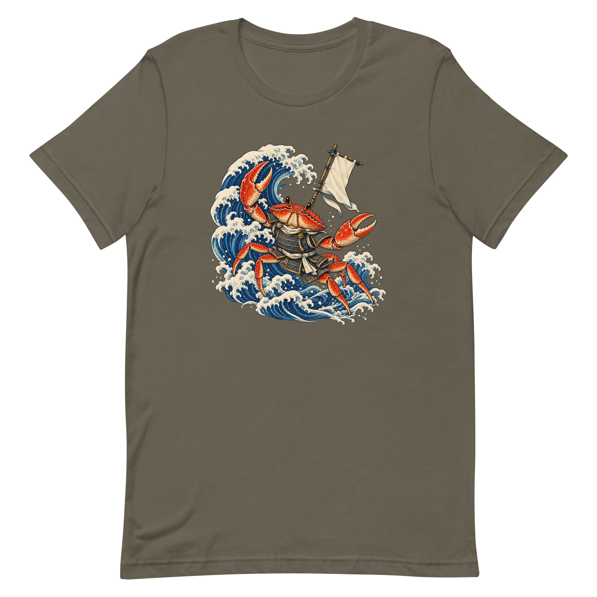 Samurai Crab Great Wave Japanese Warrior Art, Japanese Art Tee, Mythology Gift - Image 2