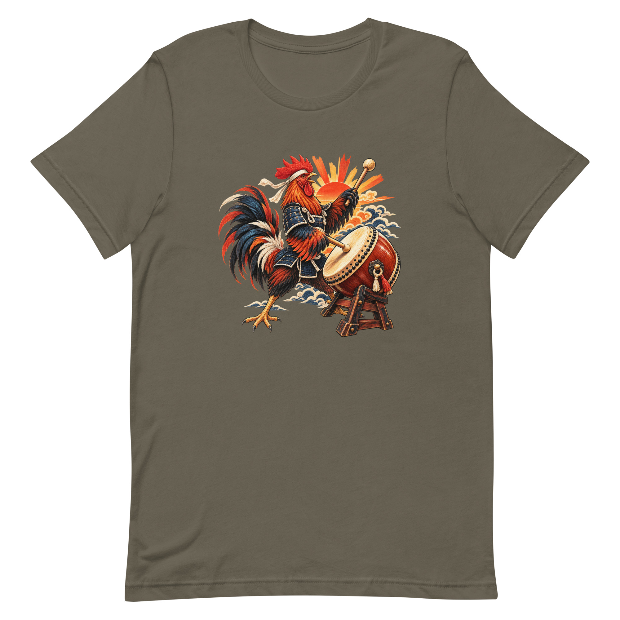 Rooster Samurai Taiko Drum Japanese Art, Japanese Art Tee, Mythology Gift - Image 2