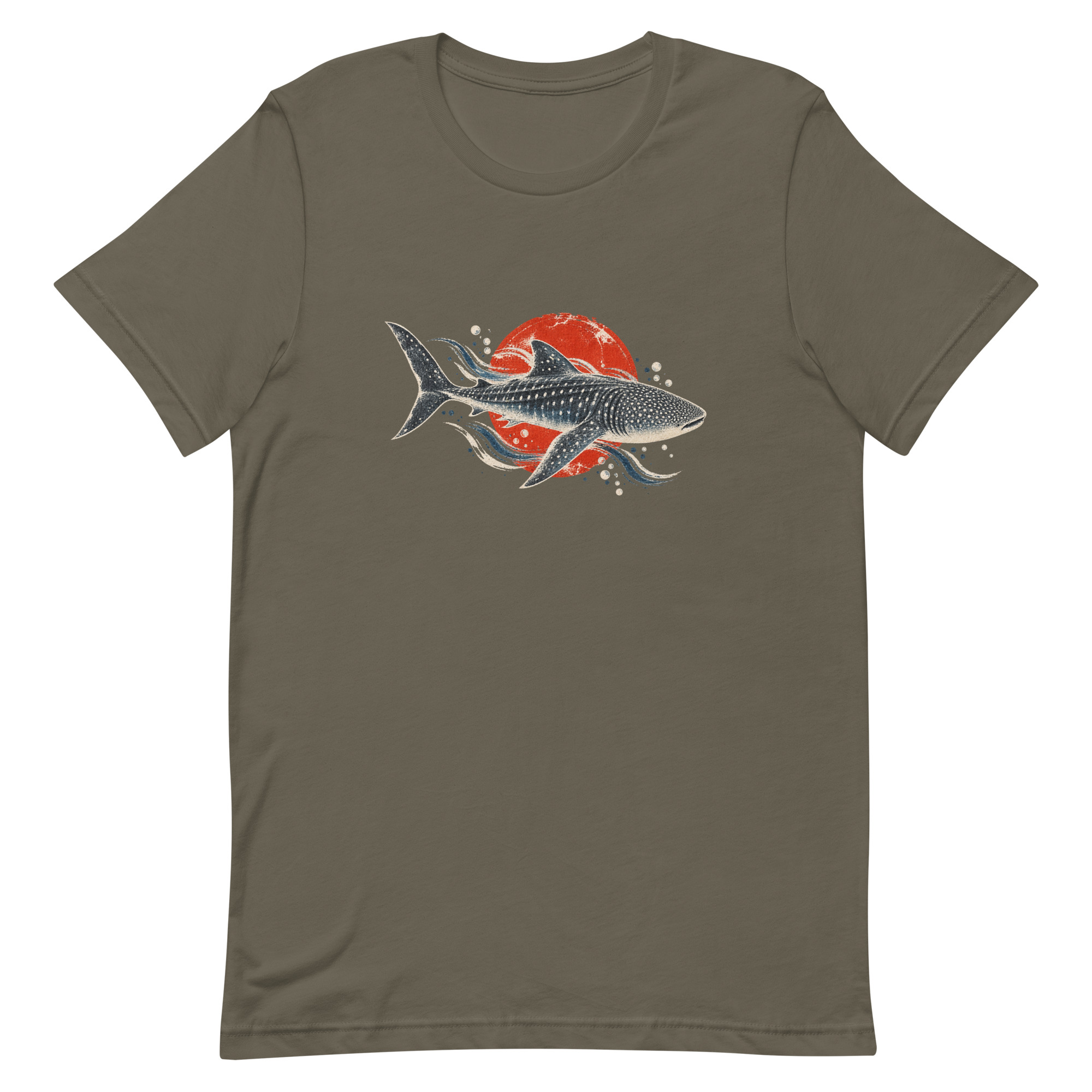 Gyotaku Whale Shark Red Sun Japanese Print, Japanese Art Tee, Mythology Gift - Image 2