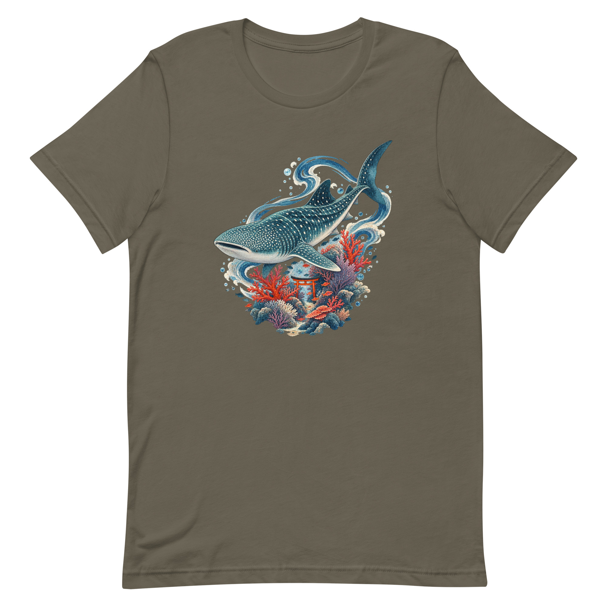 Whale Shark Torii Coral Garden Japanese Art, Japanese Art Tee, Mythology Gift - Image 2