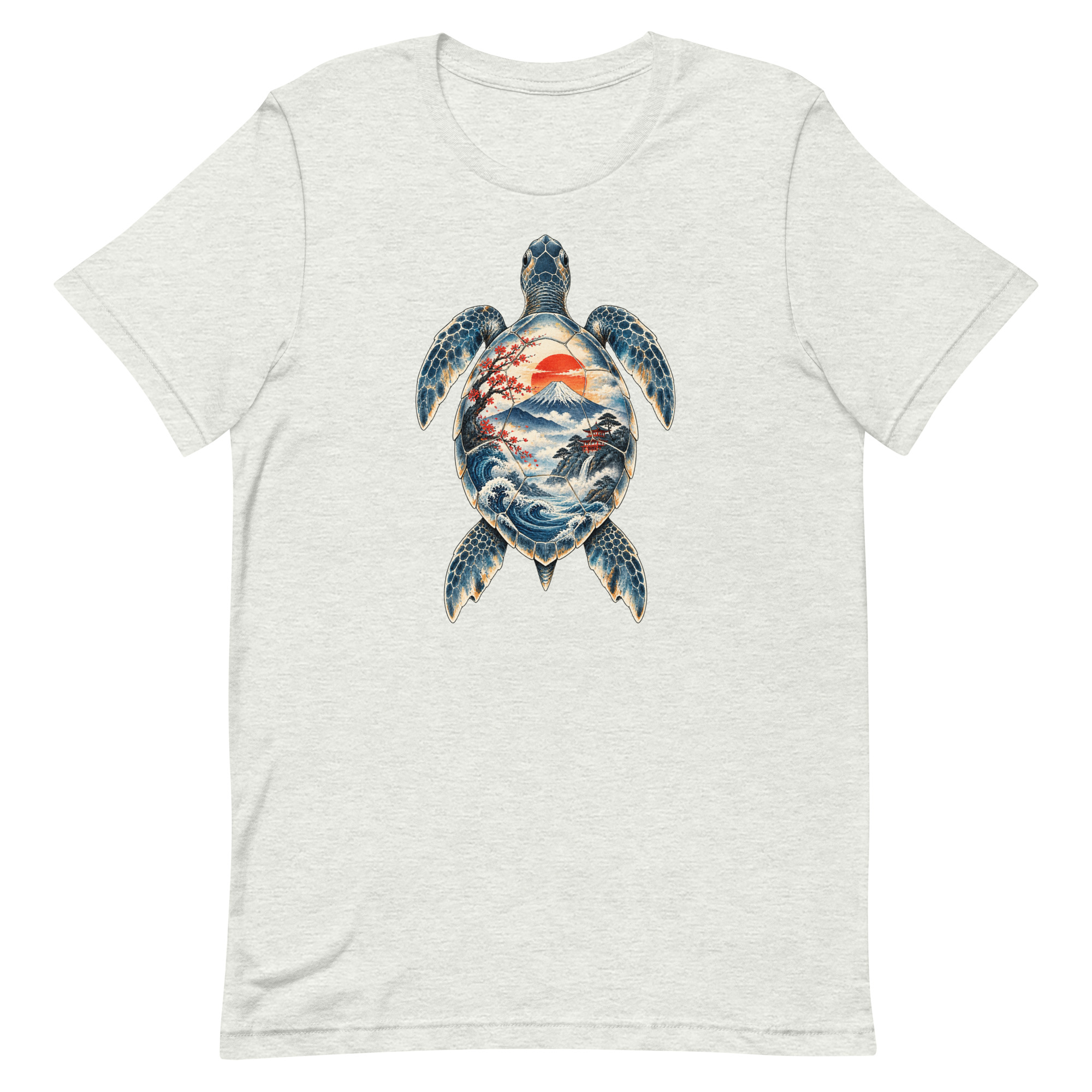 Sea Turtle Mount Fuji Sunrise Japanese Art, Japanese Art Tee, Mythology Gift - Image 3