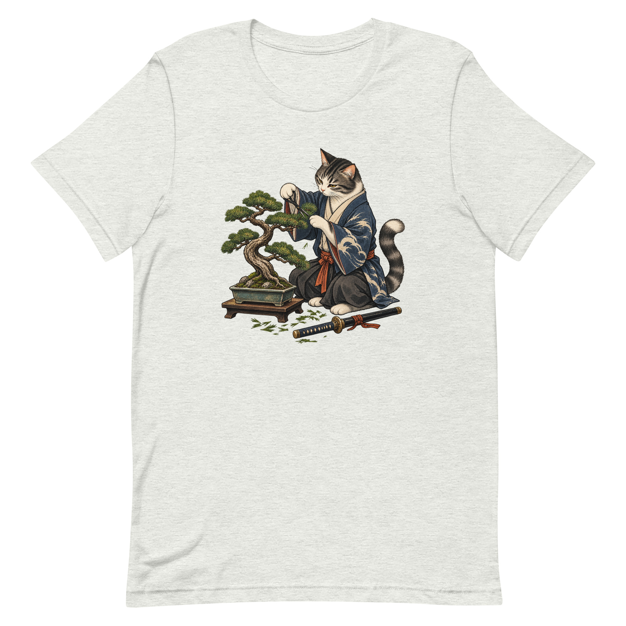 Samurai Cat Bonsai Dojo Japanese Art, Japanese Art Tee, Mythology Gift - Image 3