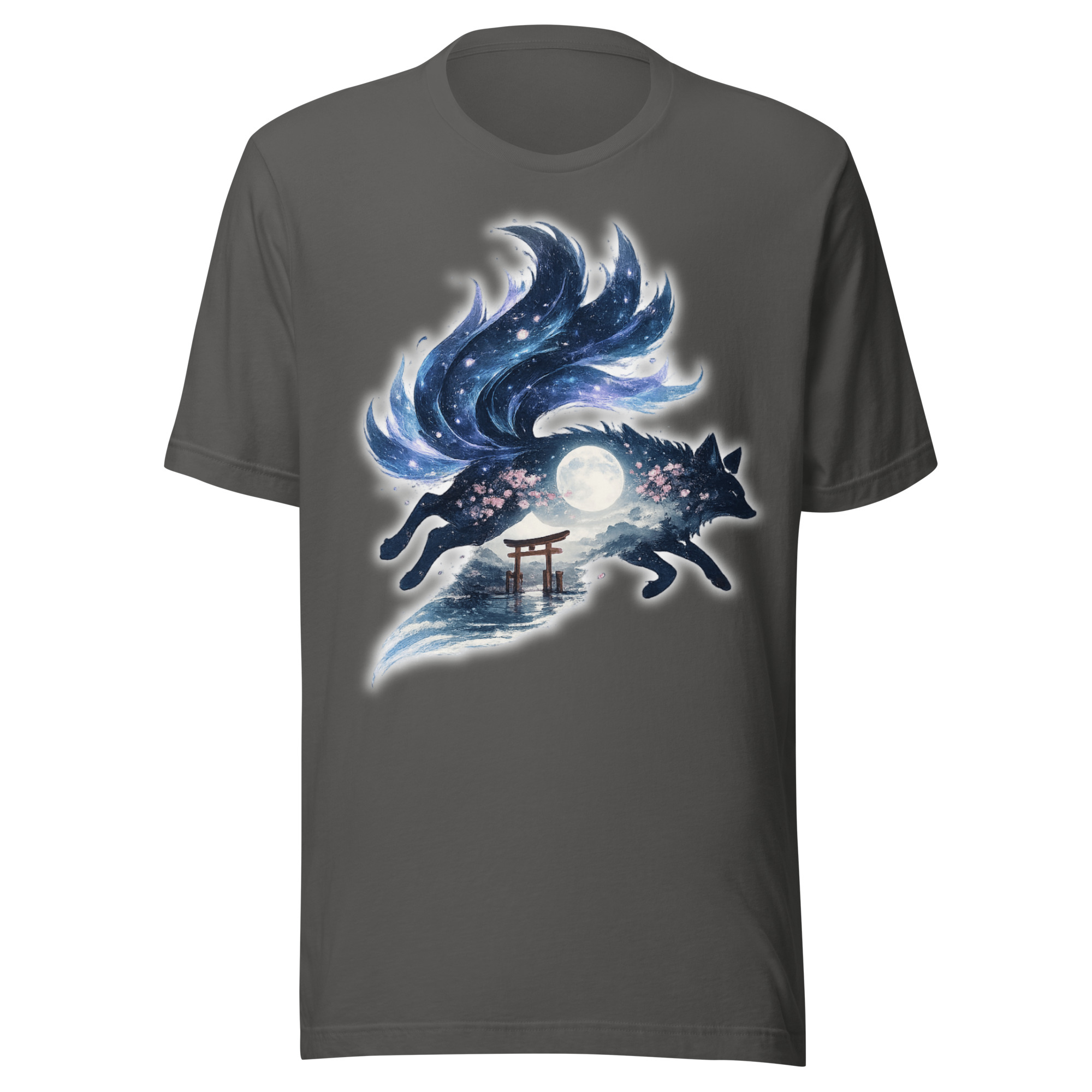 Nine Tailed Fox Galaxy Japanese Kitsune T-Shirt - Image 4