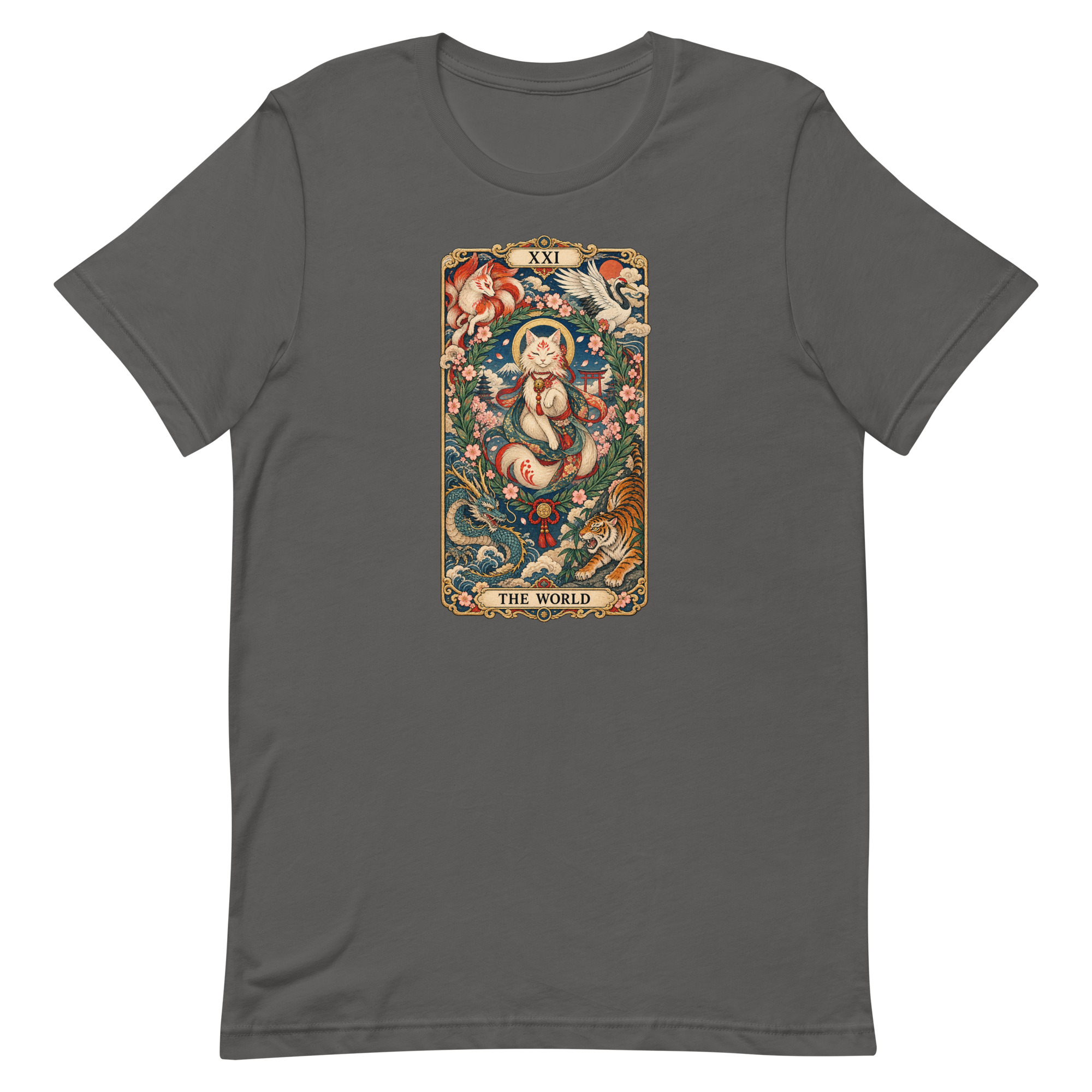The World Shrine Cat Tarot Japanese Art T-Shirt - Image 2