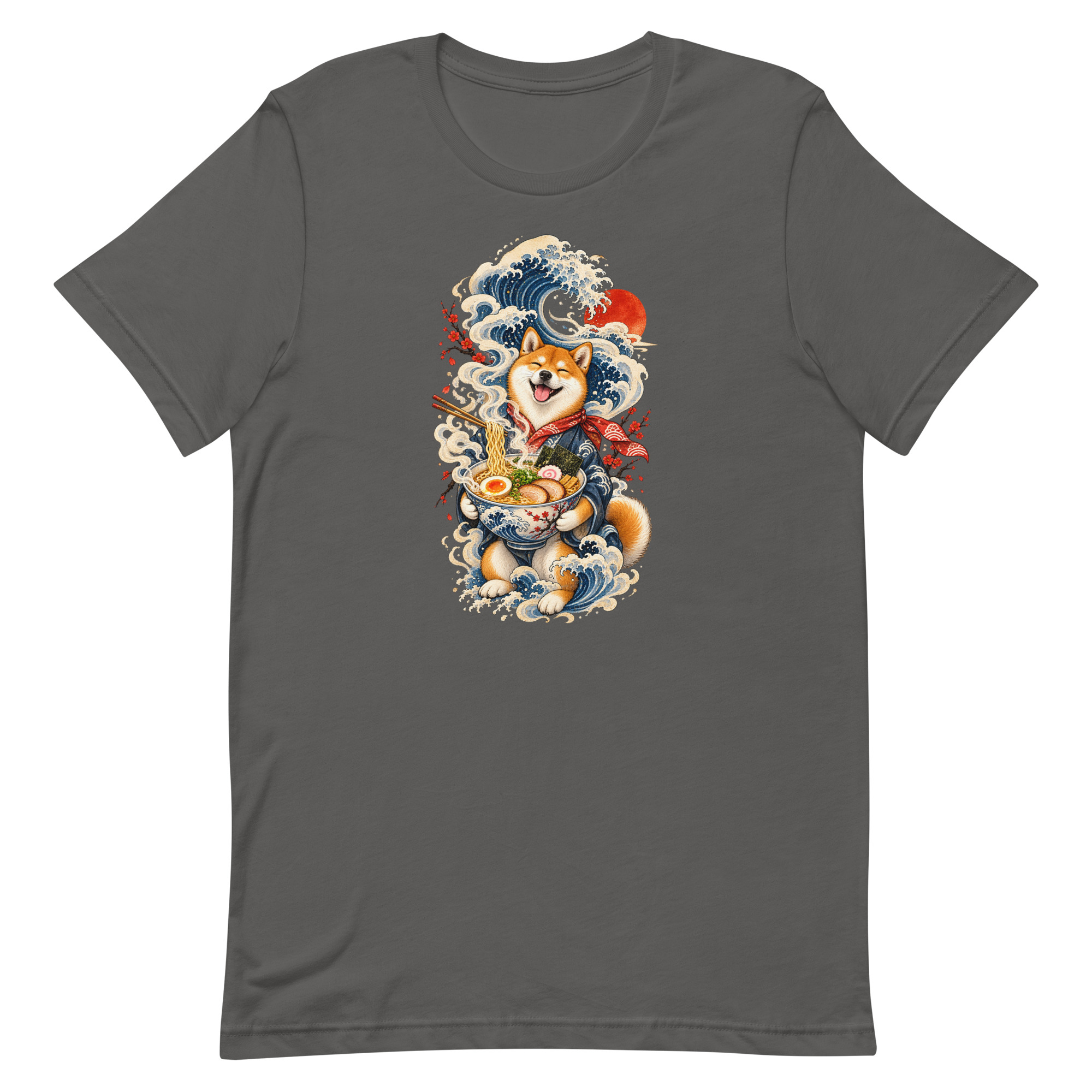 Shiba Inu Ramen Great Wave Japanese Food Art, Japanese Art Tee, Mythology Gift - Image 2