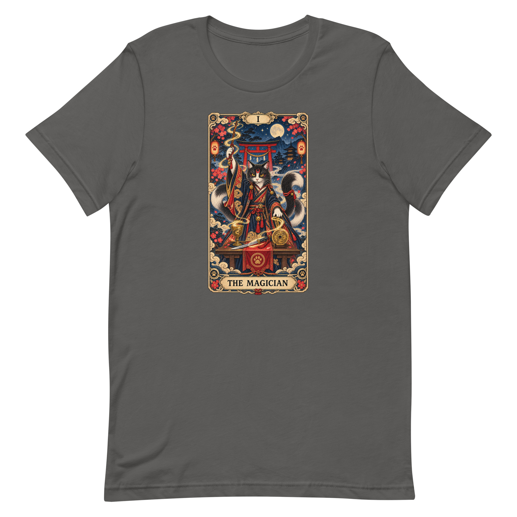 The Magician Bakeneko Cat Tarot Japanese Yokai Art, Japanese Art Tee, Mythology Gift - Image 2