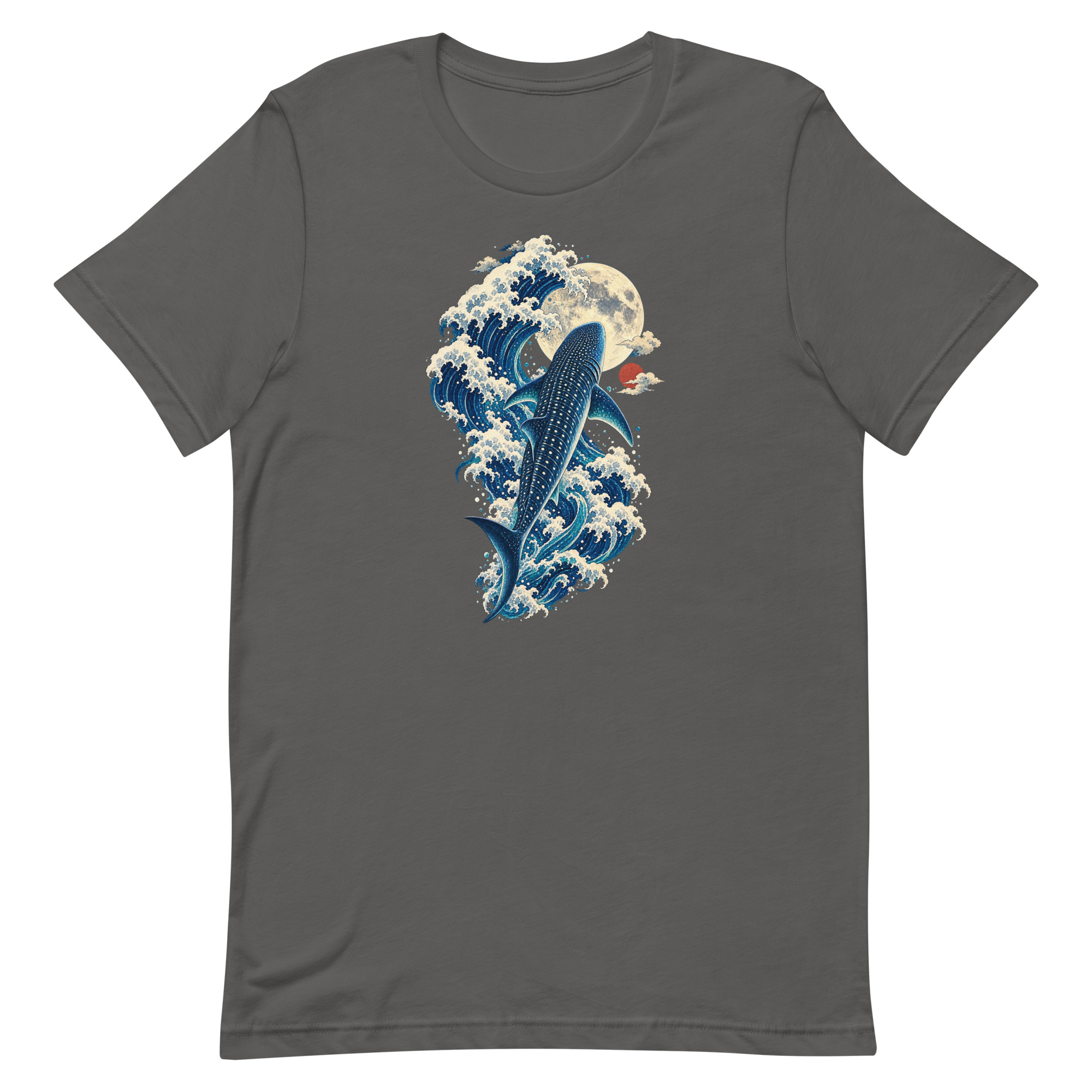Whale Shark Great Wave Moon Japanese Art, Japanese Art Tee, Mythology Gift - Image 2