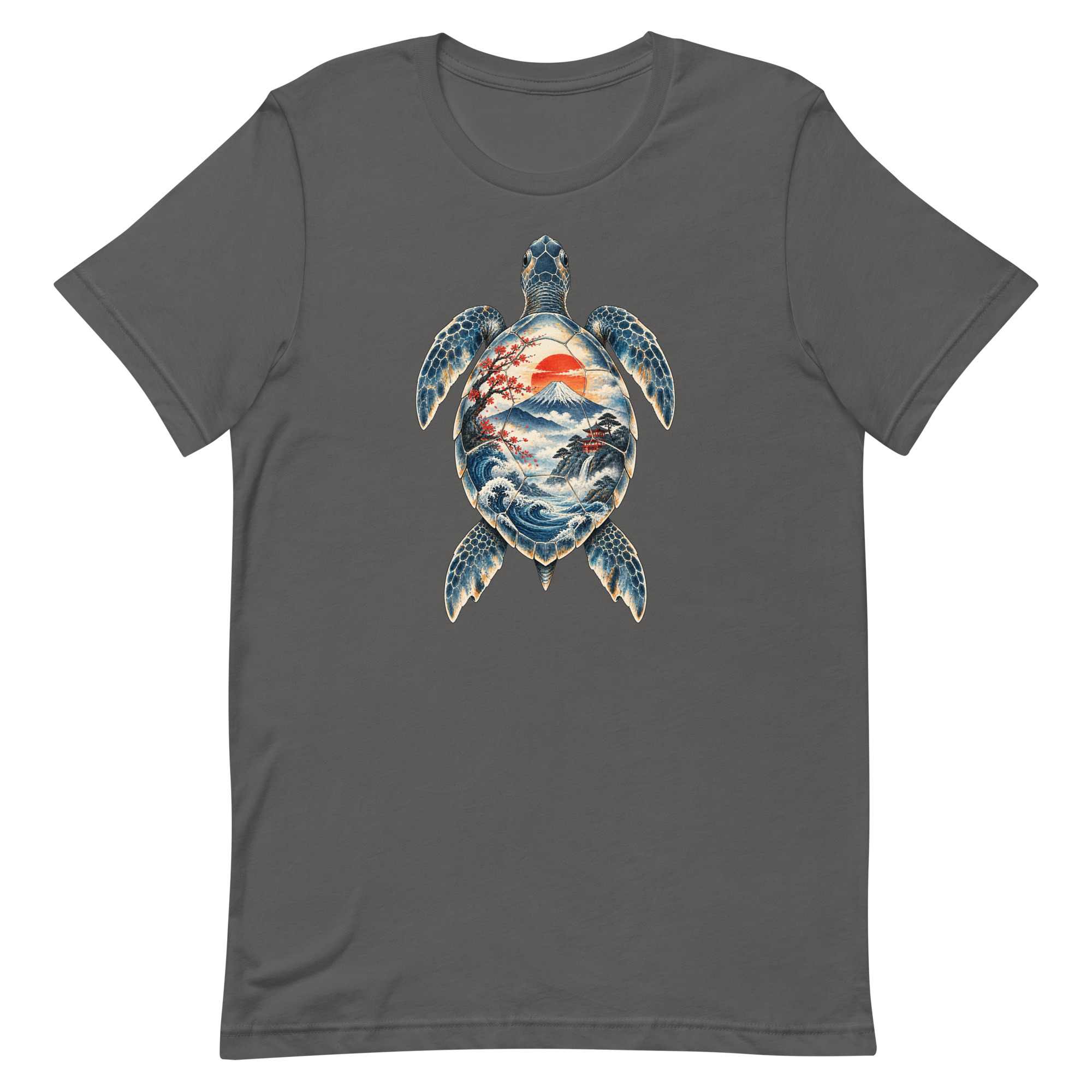 Sea Turtle Mount Fuji Sunrise Japanese Art, Japanese Art Tee, Mythology Gift - Image 4