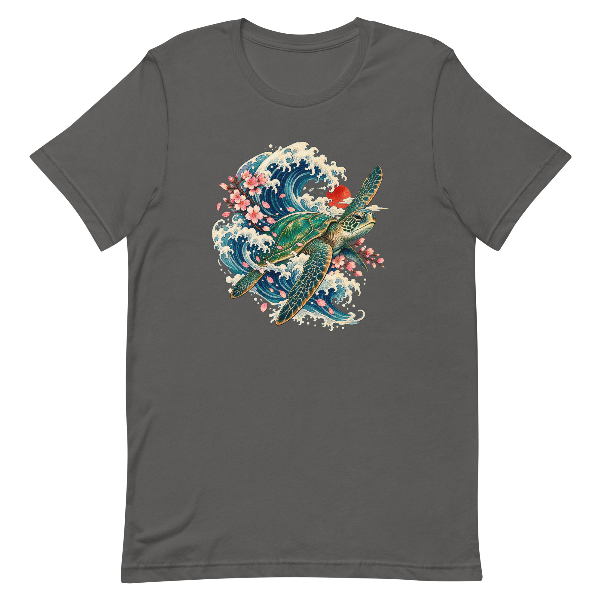 Sea Turtle Great Wave Sakura Japanese Art, Japanese Art Tee, Mythology Gift - Image 4