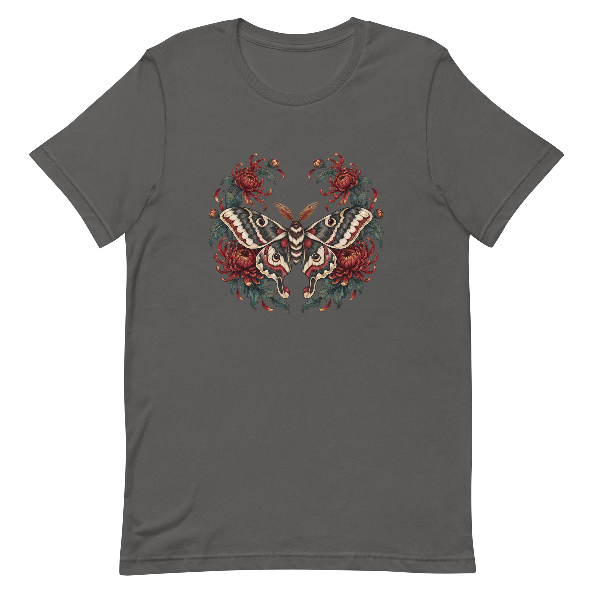 Japanese Moth Chrysanthemum Enso Ink Art, Japanese Art Tee, Mythology Gift - Image 4