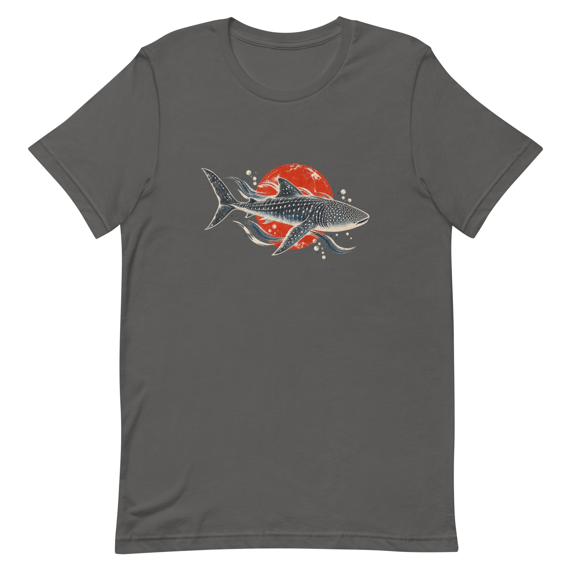 Gyotaku Whale Shark Red Sun Japanese Print, Japanese Art Tee, Mythology Gift - Image 4