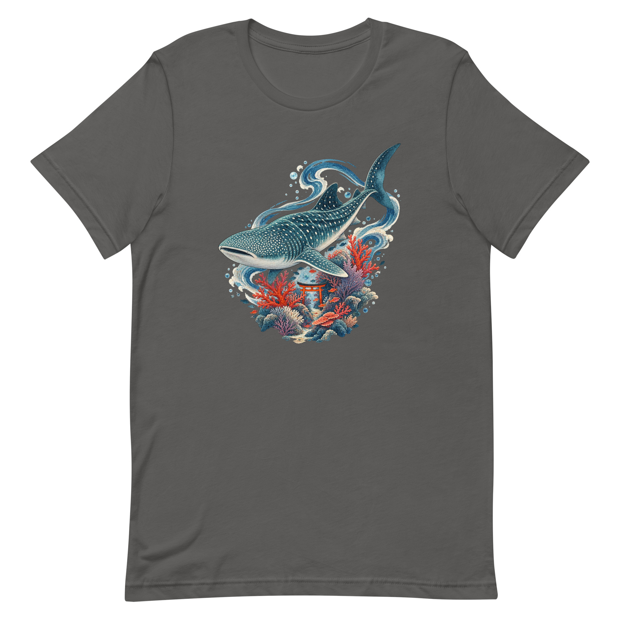 Whale Shark Torii Coral Garden Japanese Art, Japanese Art Tee, Mythology Gift - Image 4