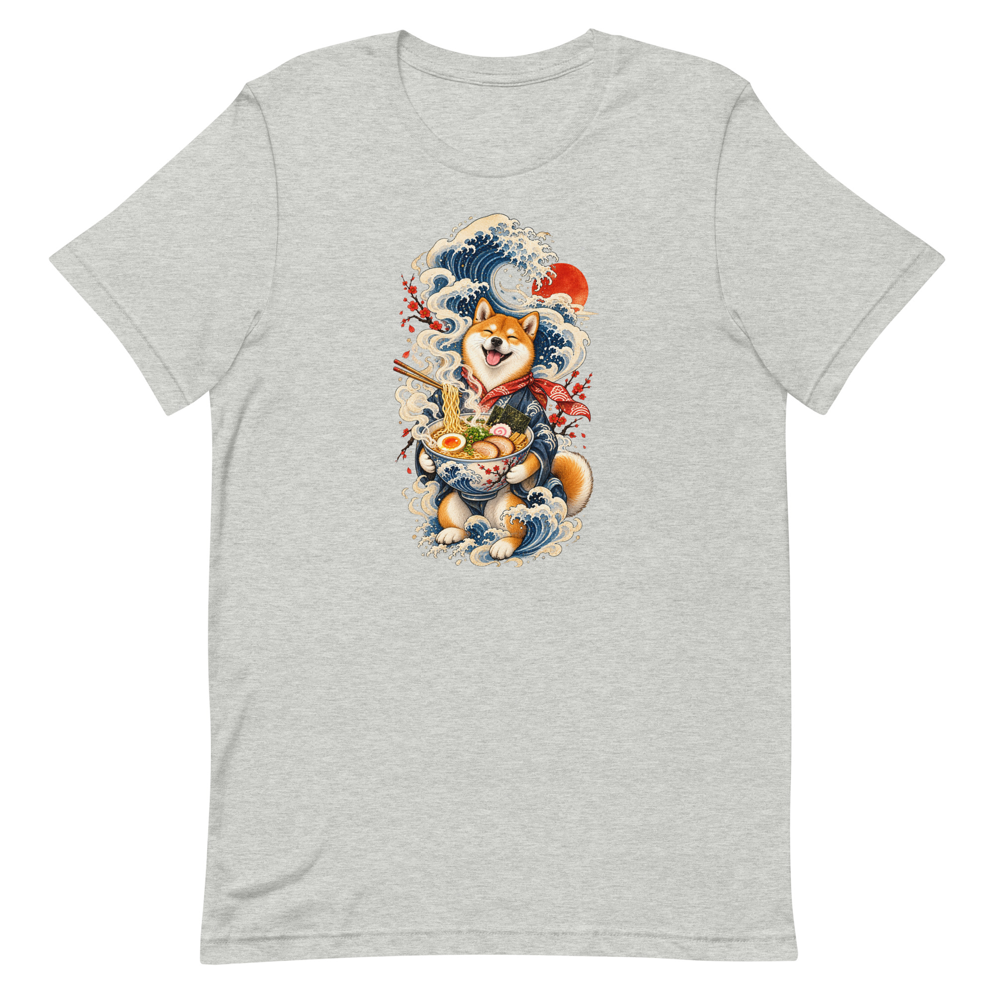 Shiba Inu Ramen Great Wave Japanese Food Art, Japanese Art Tee, Mythology Gift - Image 3