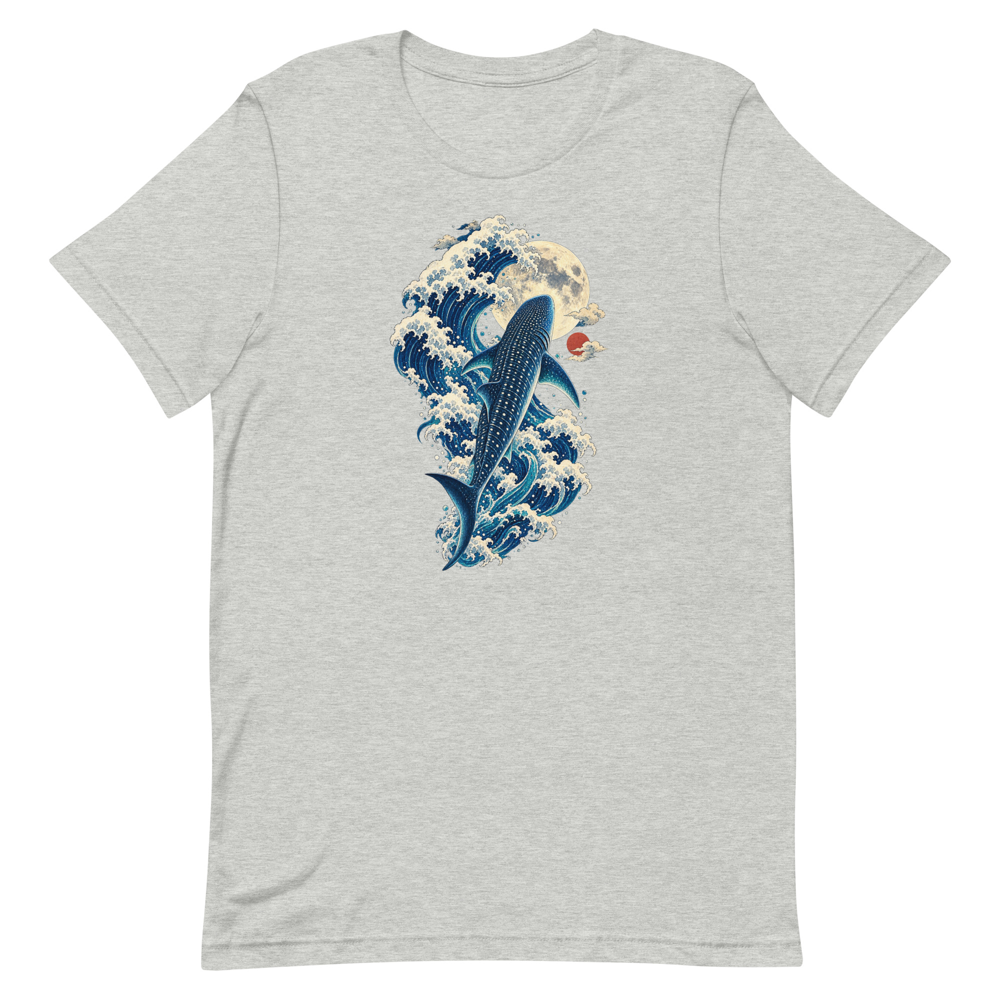 Whale Shark Great Wave Moon Japanese Art, Japanese Art Tee, Mythology Gift - Image 3