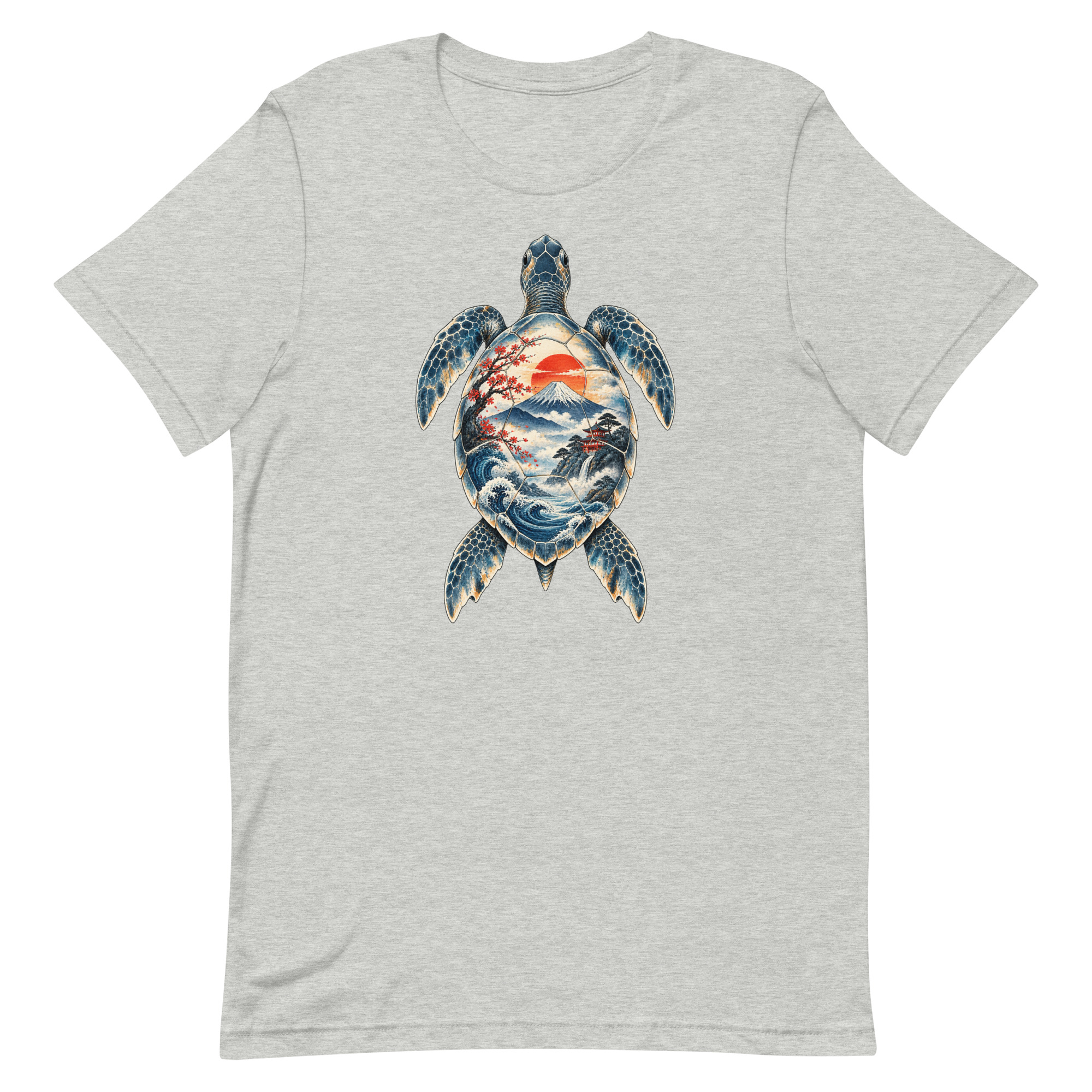 Sea Turtle Mount Fuji Sunrise Japanese Art, Japanese Art Tee, Mythology Gift - Image 5