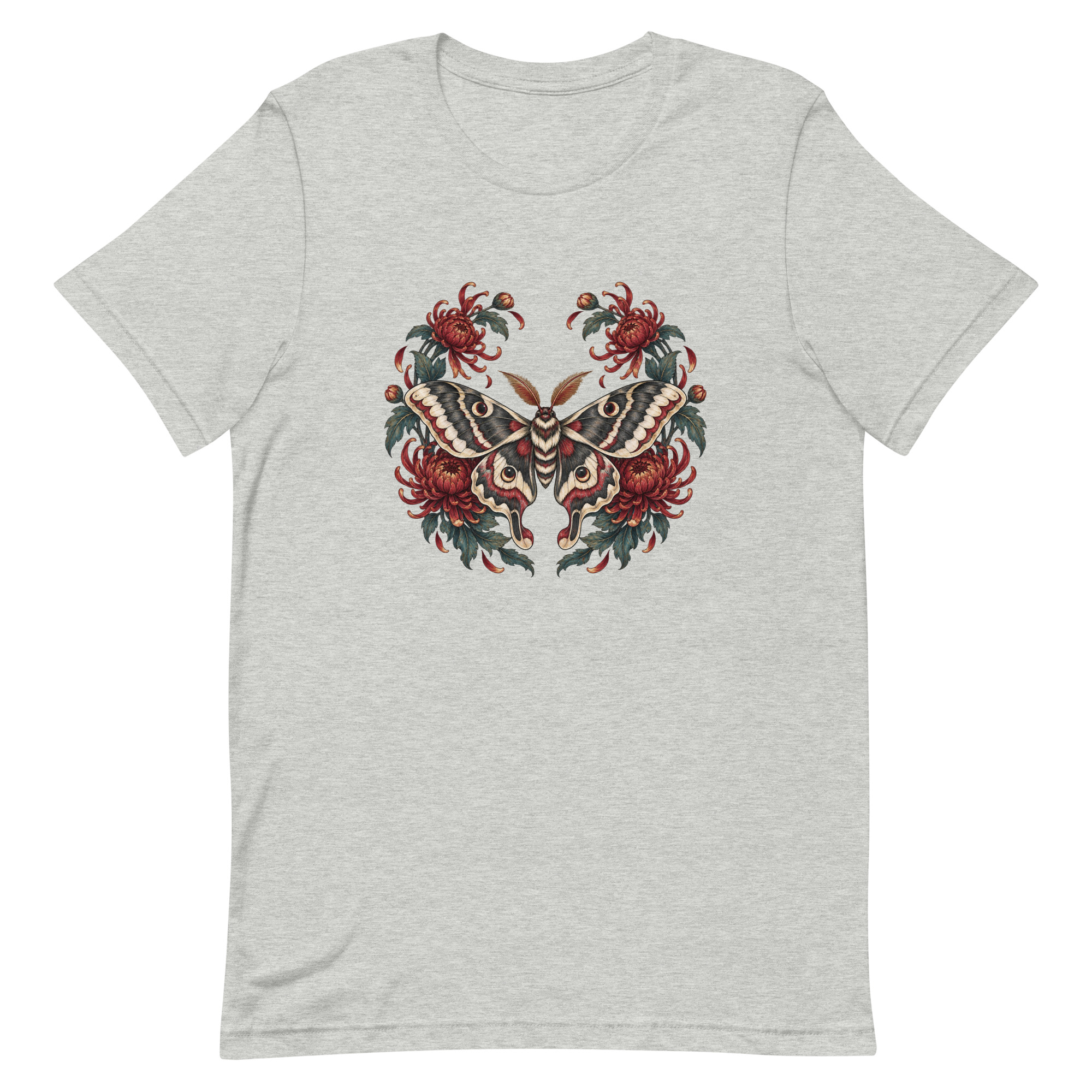 Japanese Moth Chrysanthemum Enso Ink Art, Japanese Art Tee, Mythology Gift - Image 5