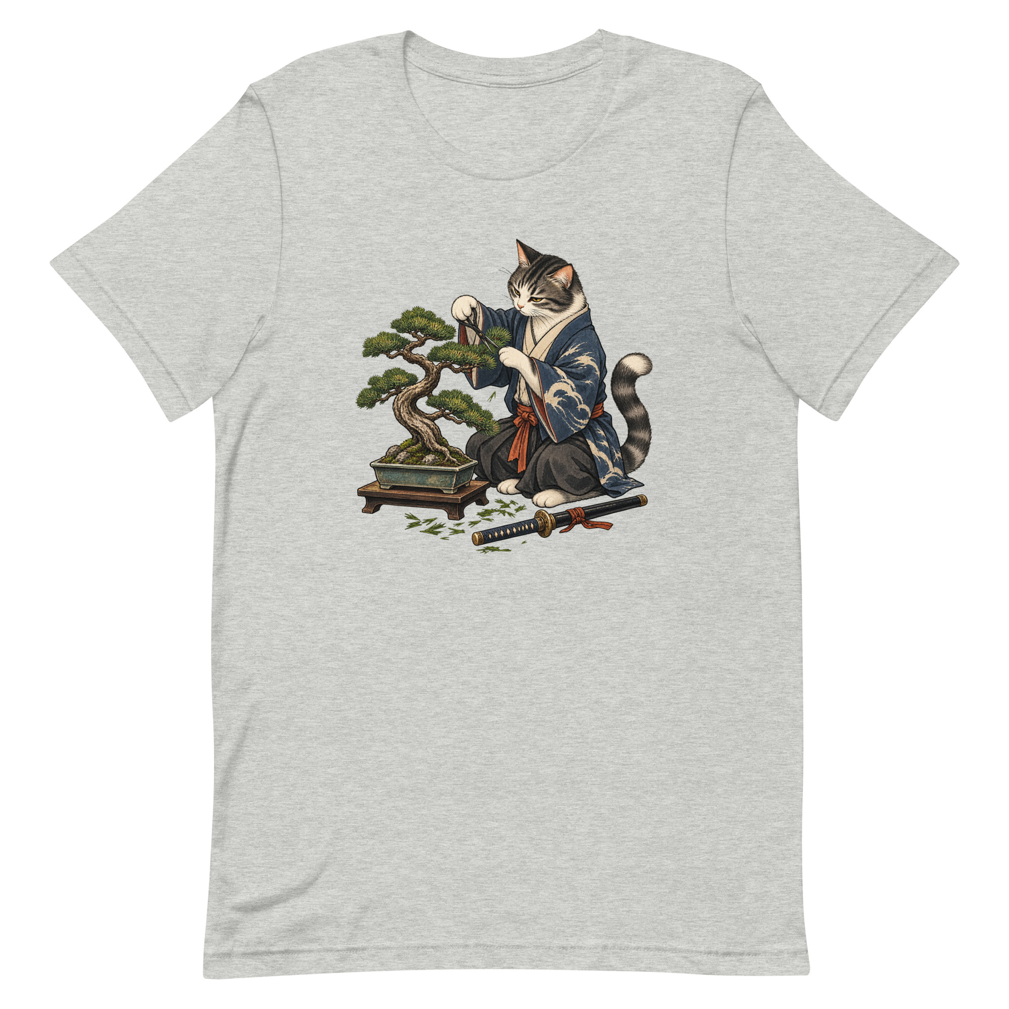 Samurai Cat Bonsai Dojo Japanese Art, Japanese Art Tee, Mythology Gift - Image 5