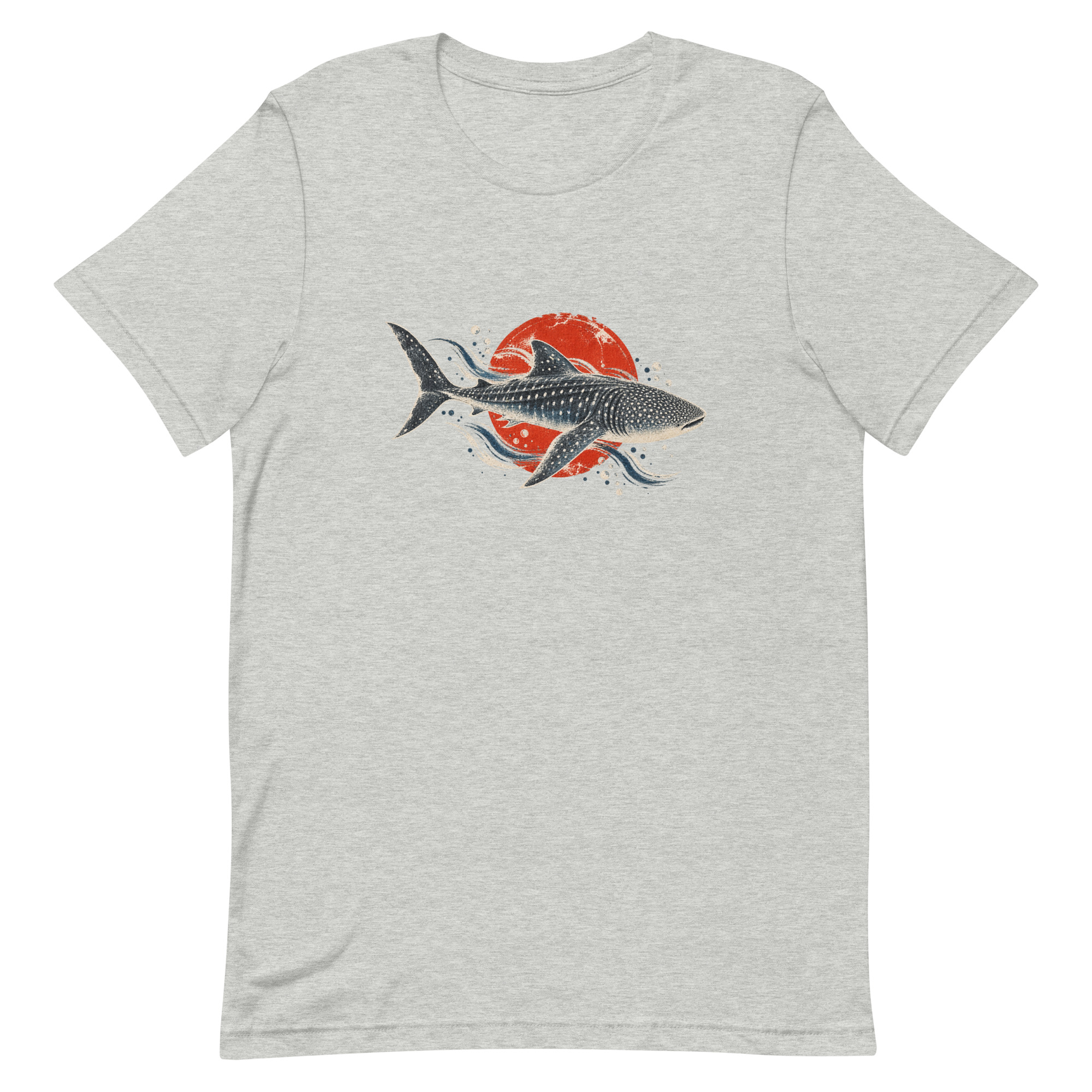 Gyotaku Whale Shark Red Sun Japanese Print, Japanese Art Tee, Mythology Gift - Image 5