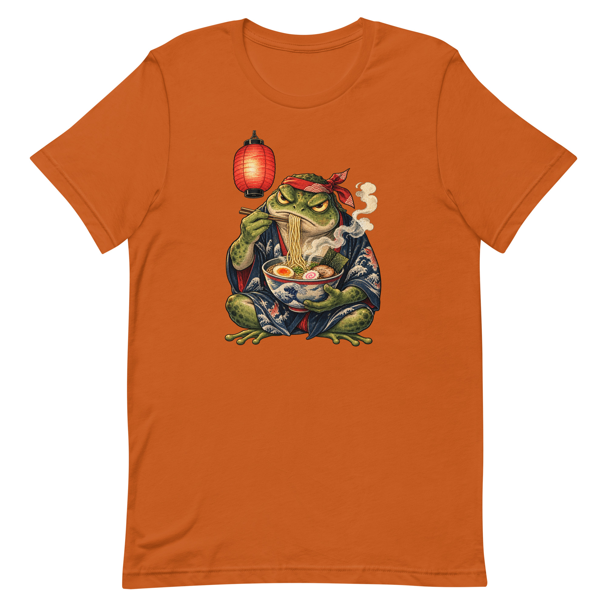 Grumpy Frog Ramen Lantern Japanese Ink Art T-Shirt - Image 6