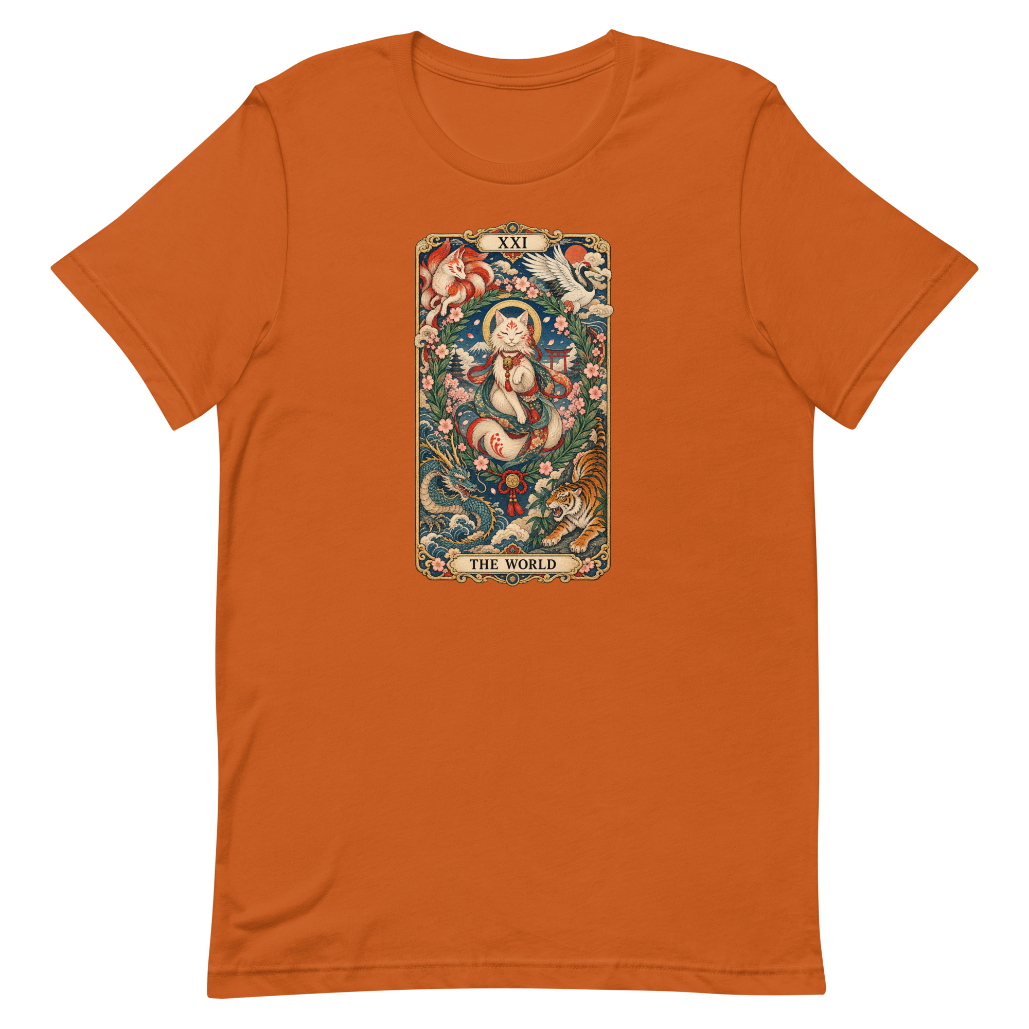 The World Shrine Cat Tarot Japanese Art T-Shirt - Image 4