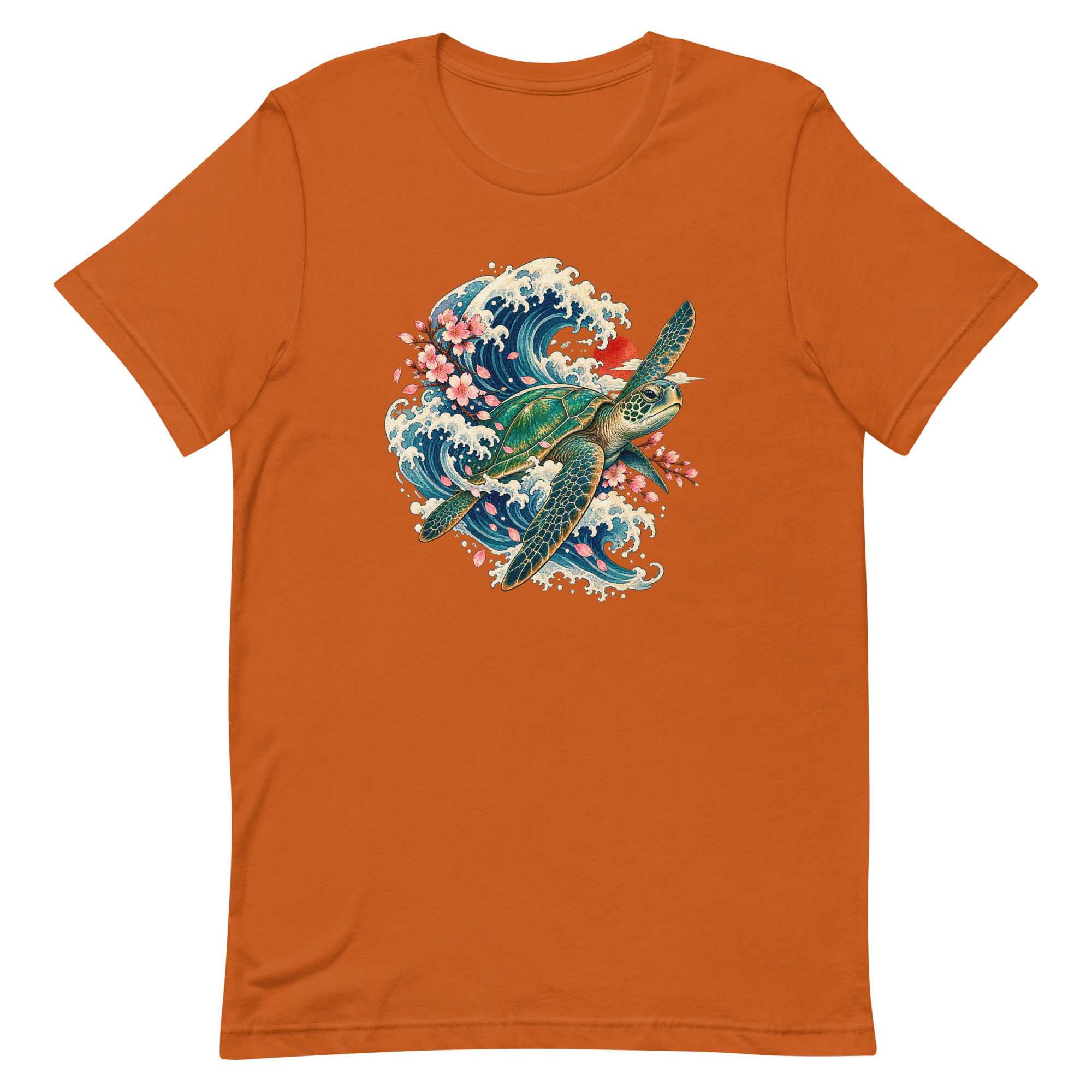 Sea Turtle Great Wave Sakura Japanese Art, Japanese Art Tee, Mythology Gift - Image 6