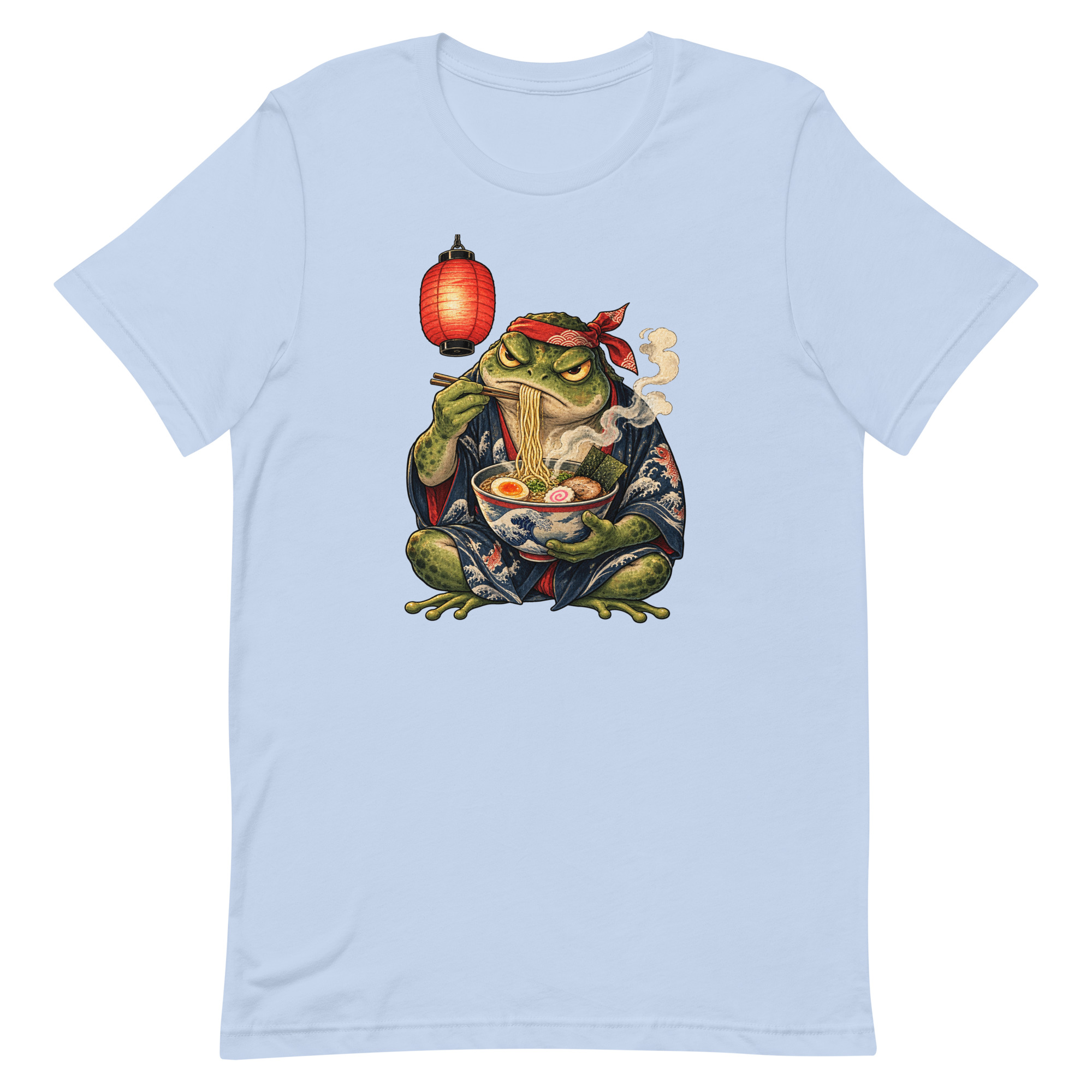 Grumpy Frog Ramen Lantern Japanese Ink Art T-Shirt - Image 7