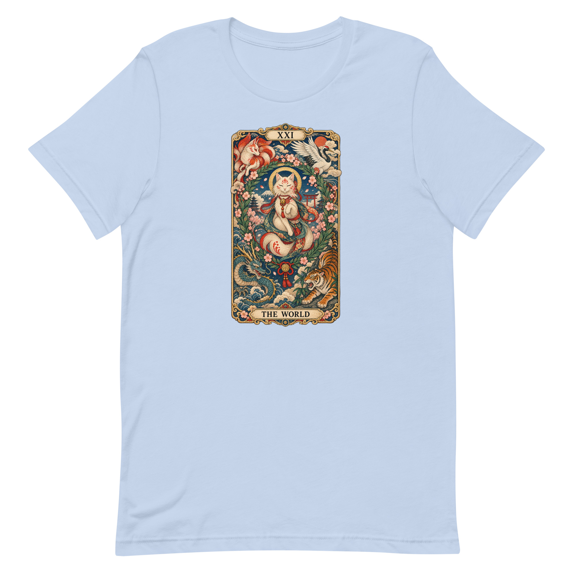 The World Shrine Cat Tarot Japanese Art T-Shirt - Image 5