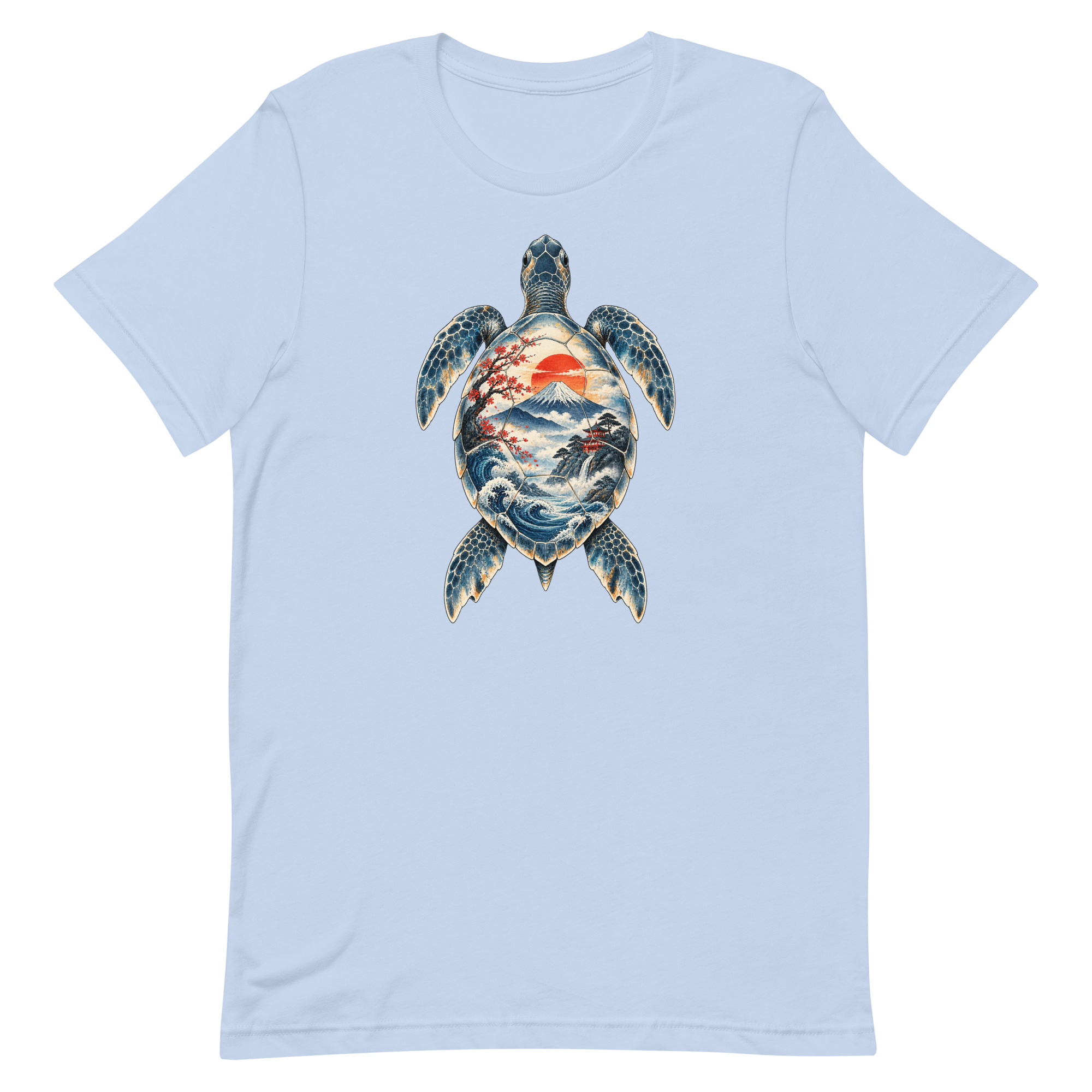 Sea Turtle Mount Fuji Sunrise Japanese Art, Japanese Art Tee, Mythology Gift - Image 7