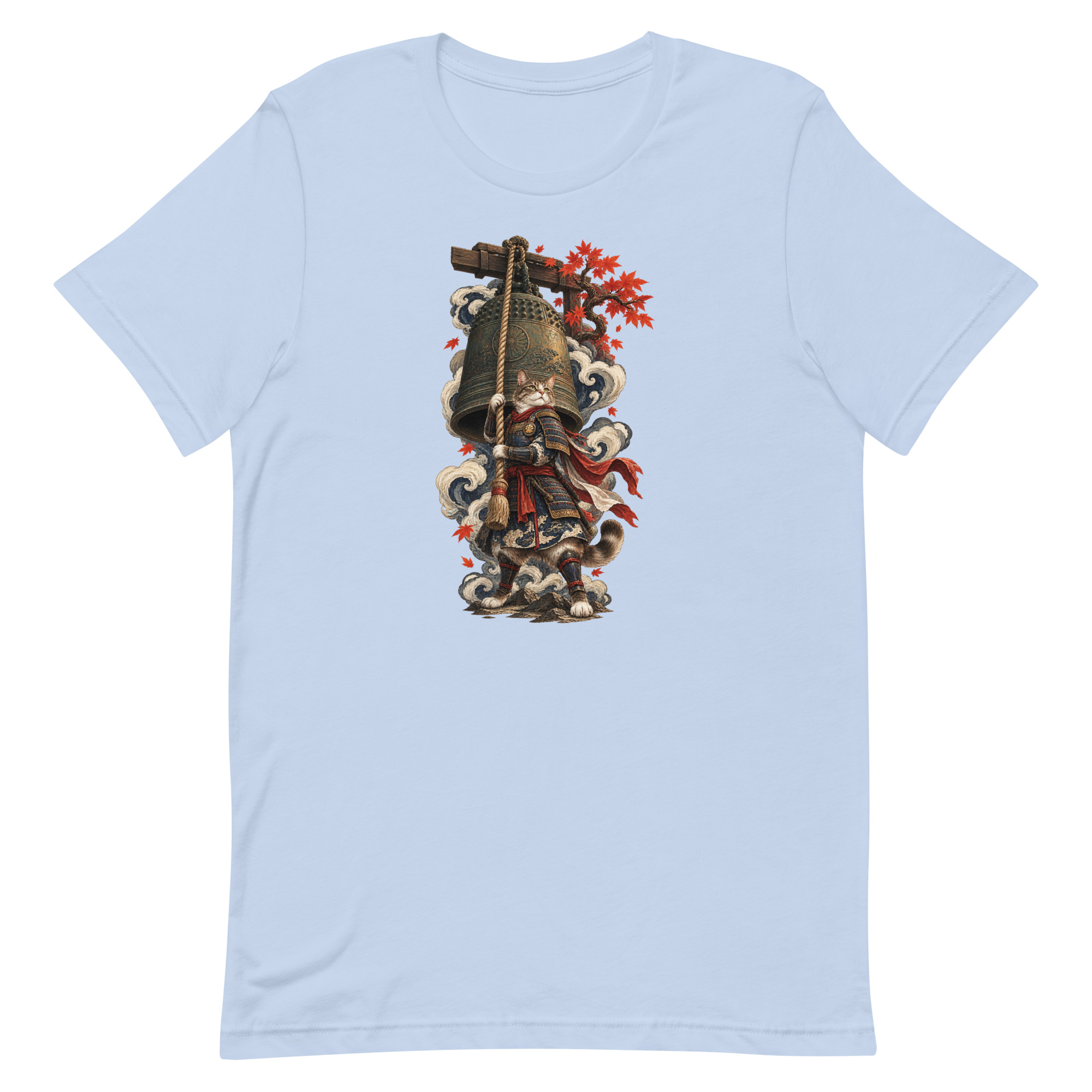 Samurai Cat Temple Bell Guardian Japanese Art, Japanese Art Tee, Mythology Gift - Image 7