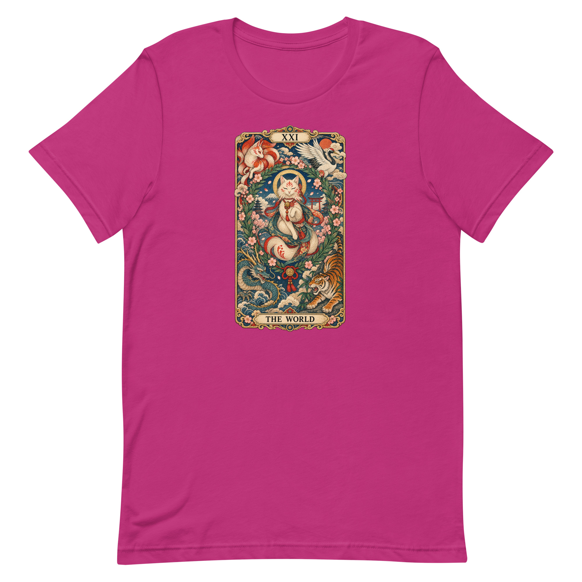 The World Shrine Cat Tarot Japanese Art T-Shirt - Image 6