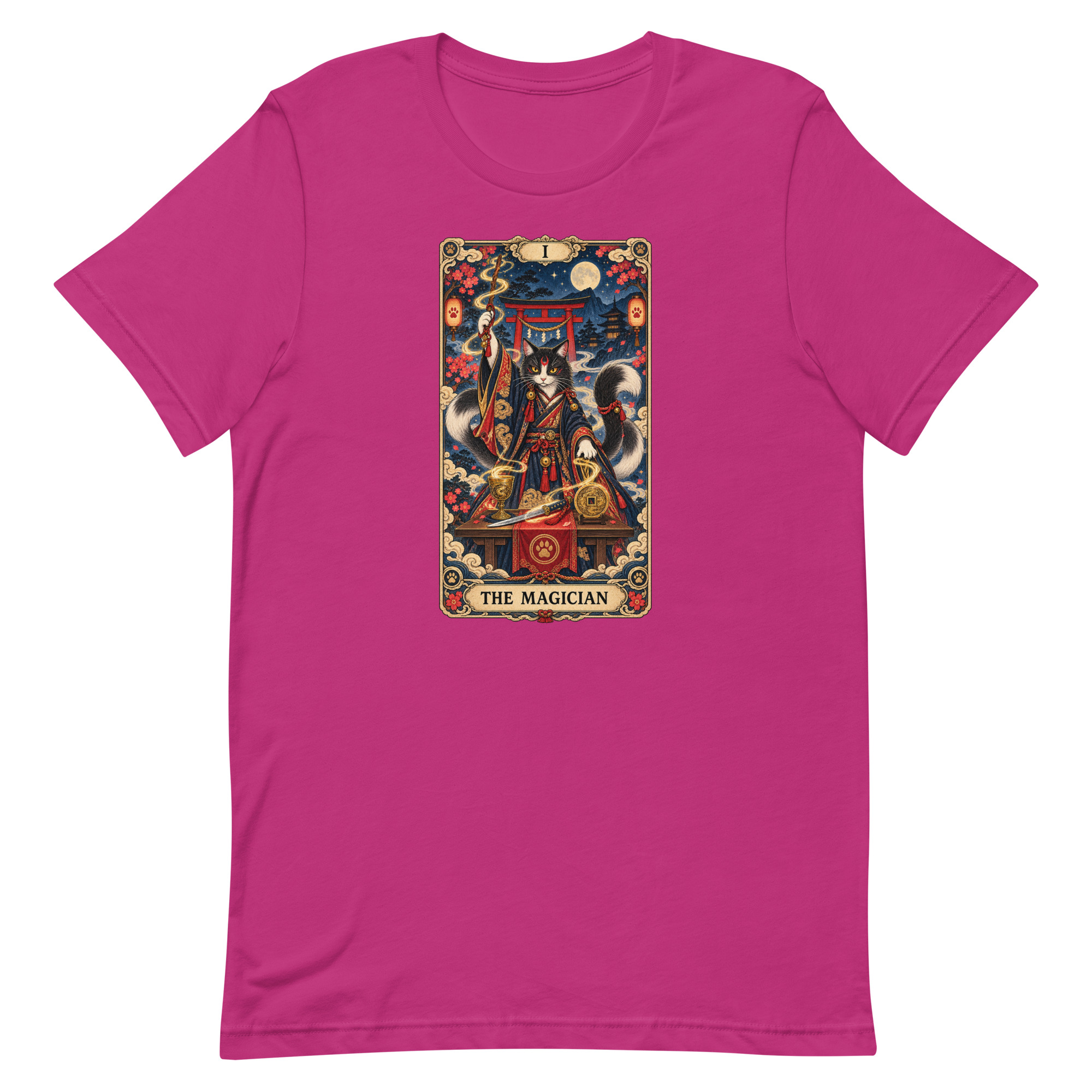 The Magician Bakeneko Cat Tarot Japanese Yokai Art, Japanese Art Tee, Mythology Gift - Image 6
