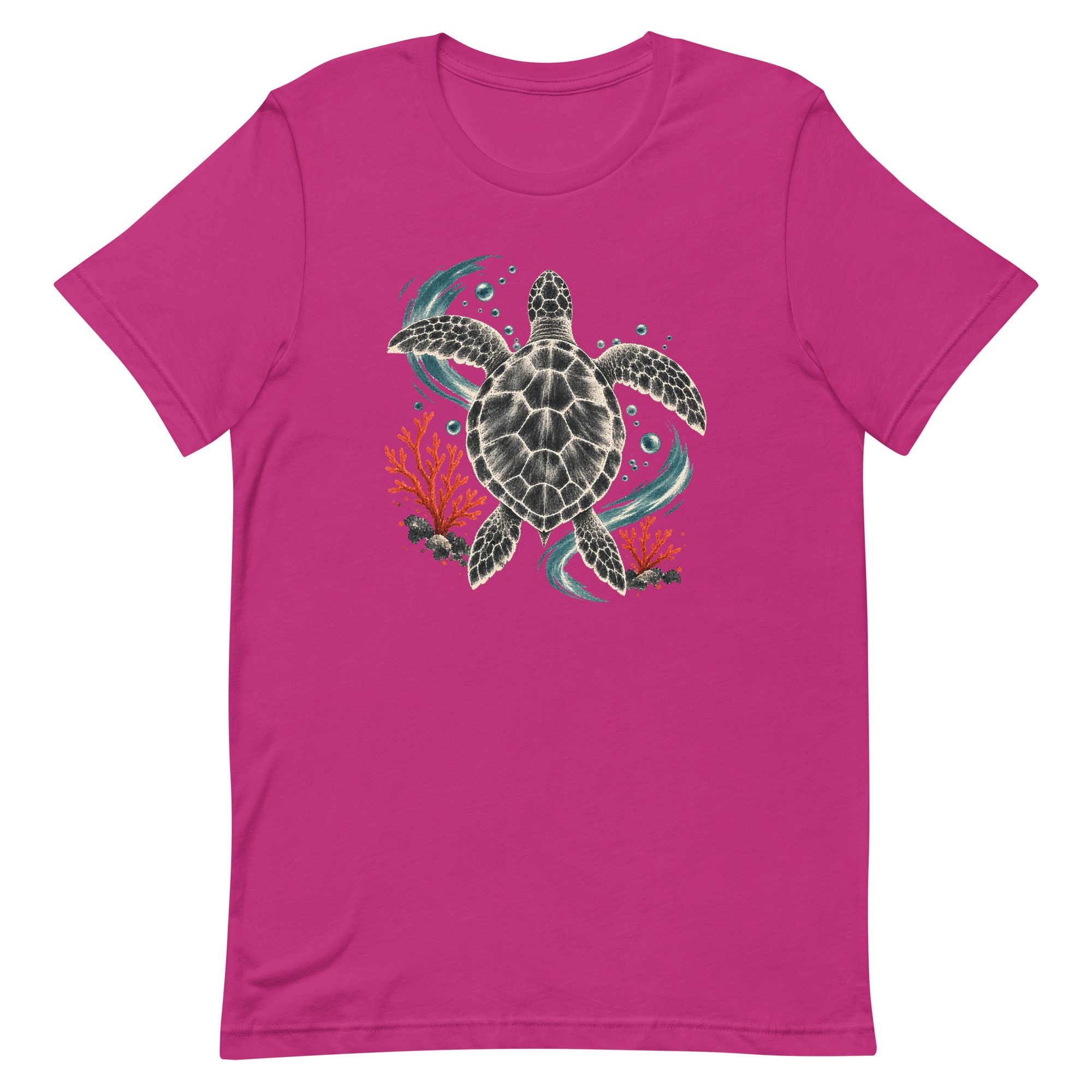 Gyotaku Sea Turtle Coral Japanese Print Art, Japanese Art Tee, Mythology Gift - Image 8