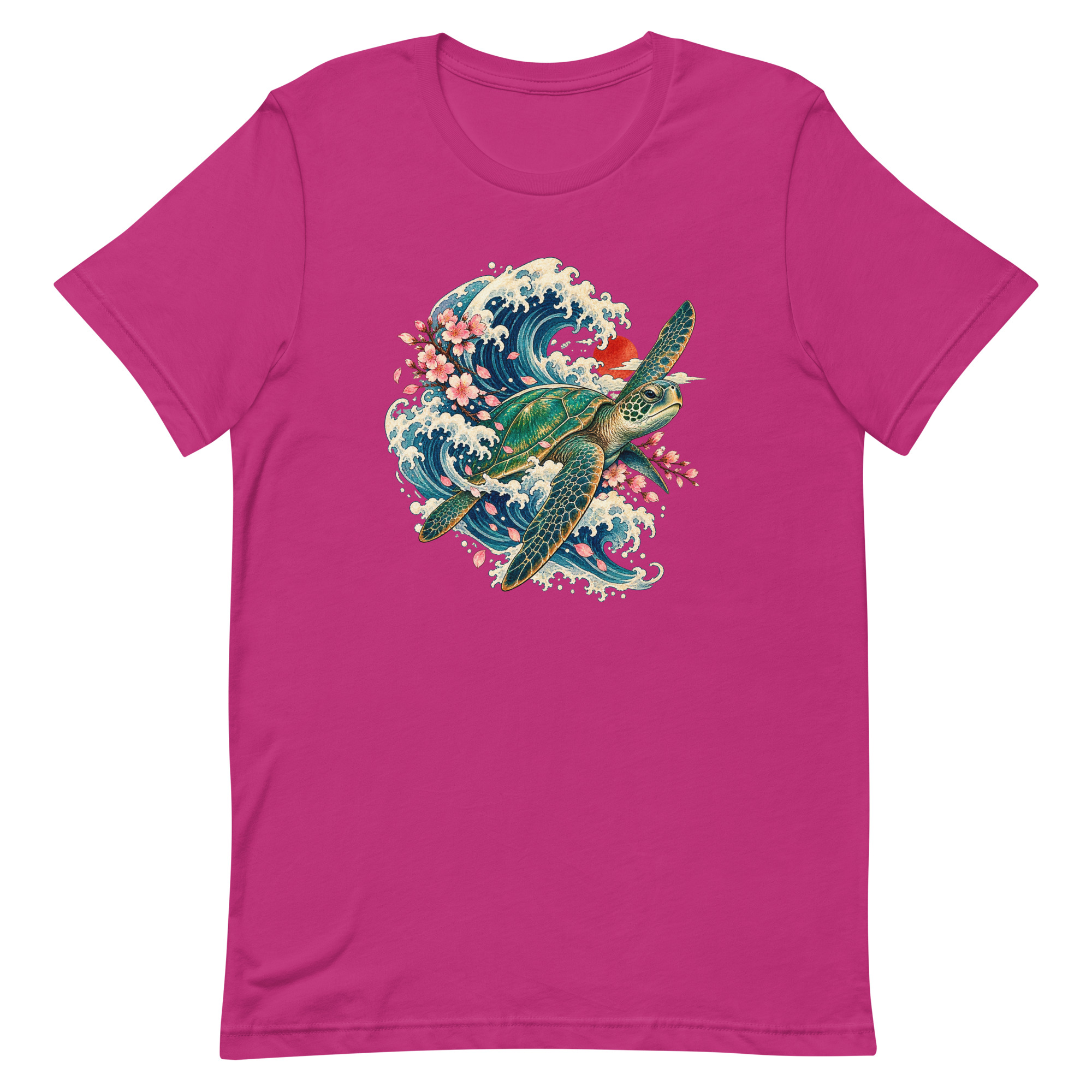 Sea Turtle Great Wave Sakura Japanese Art, Japanese Art Tee, Mythology Gift - Image 8