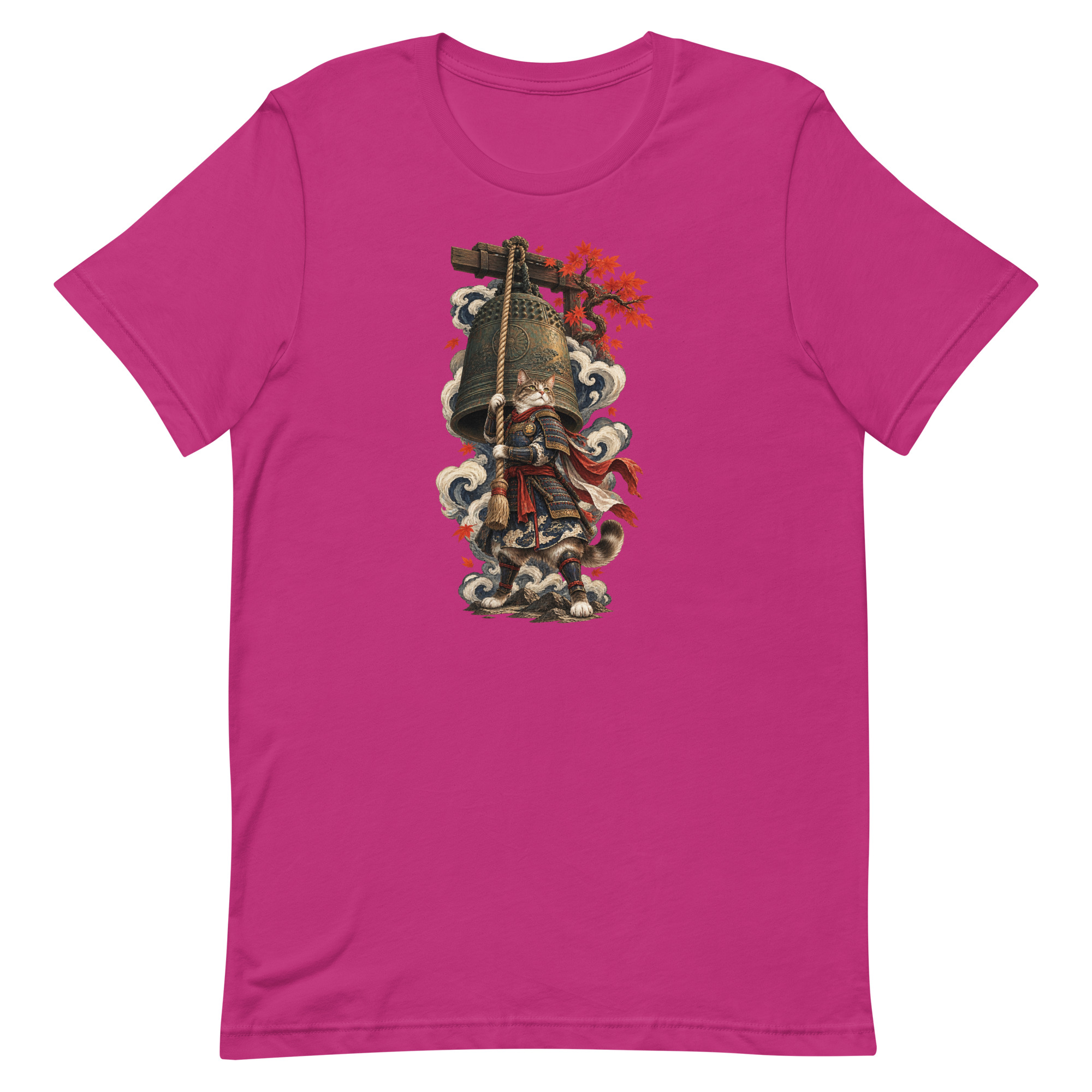 Samurai Cat Temple Bell Guardian Japanese Art, Japanese Art Tee, Mythology Gift - Image 8
