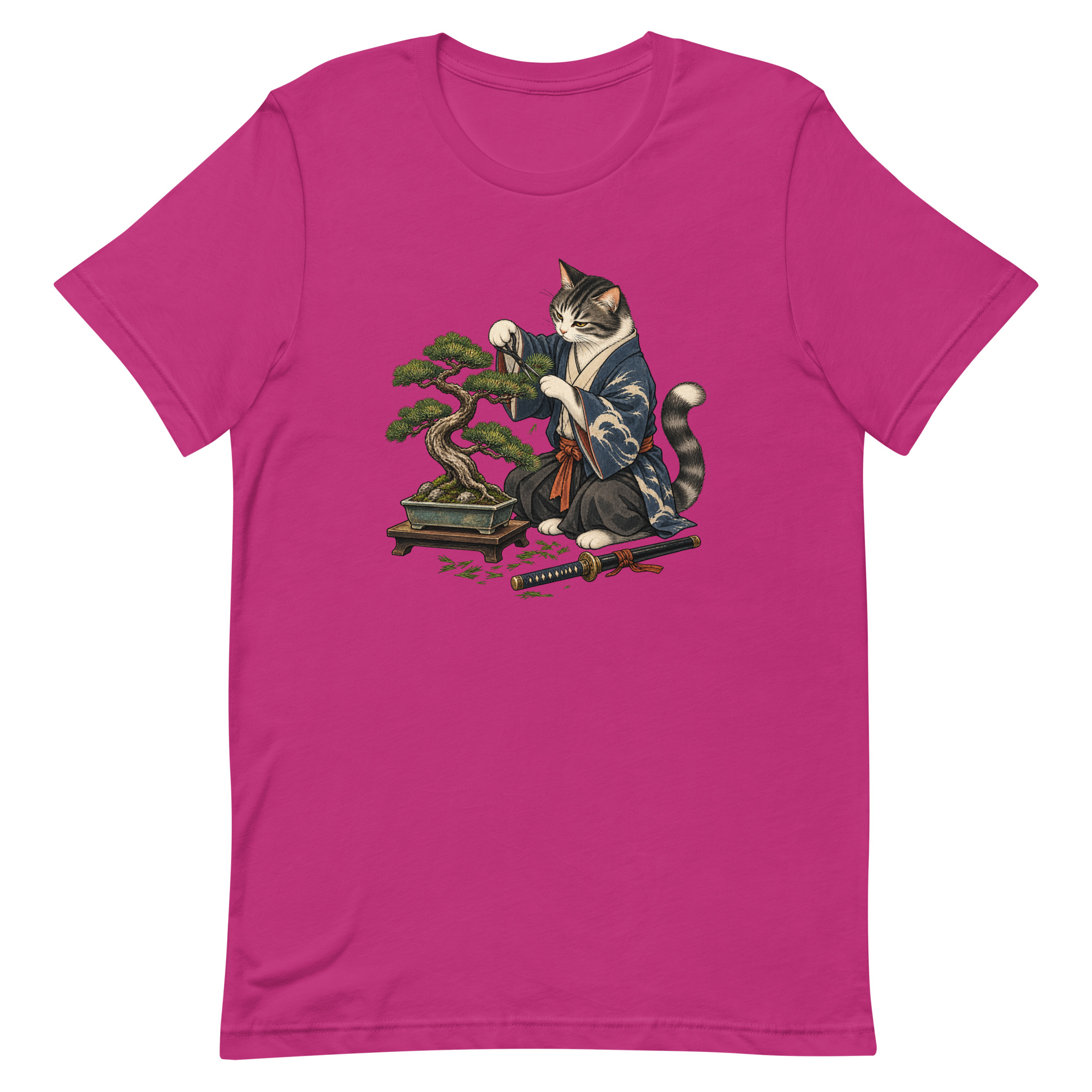 Samurai Cat Bonsai Dojo Japanese Art, Japanese Art Tee, Mythology Gift - Image 8
