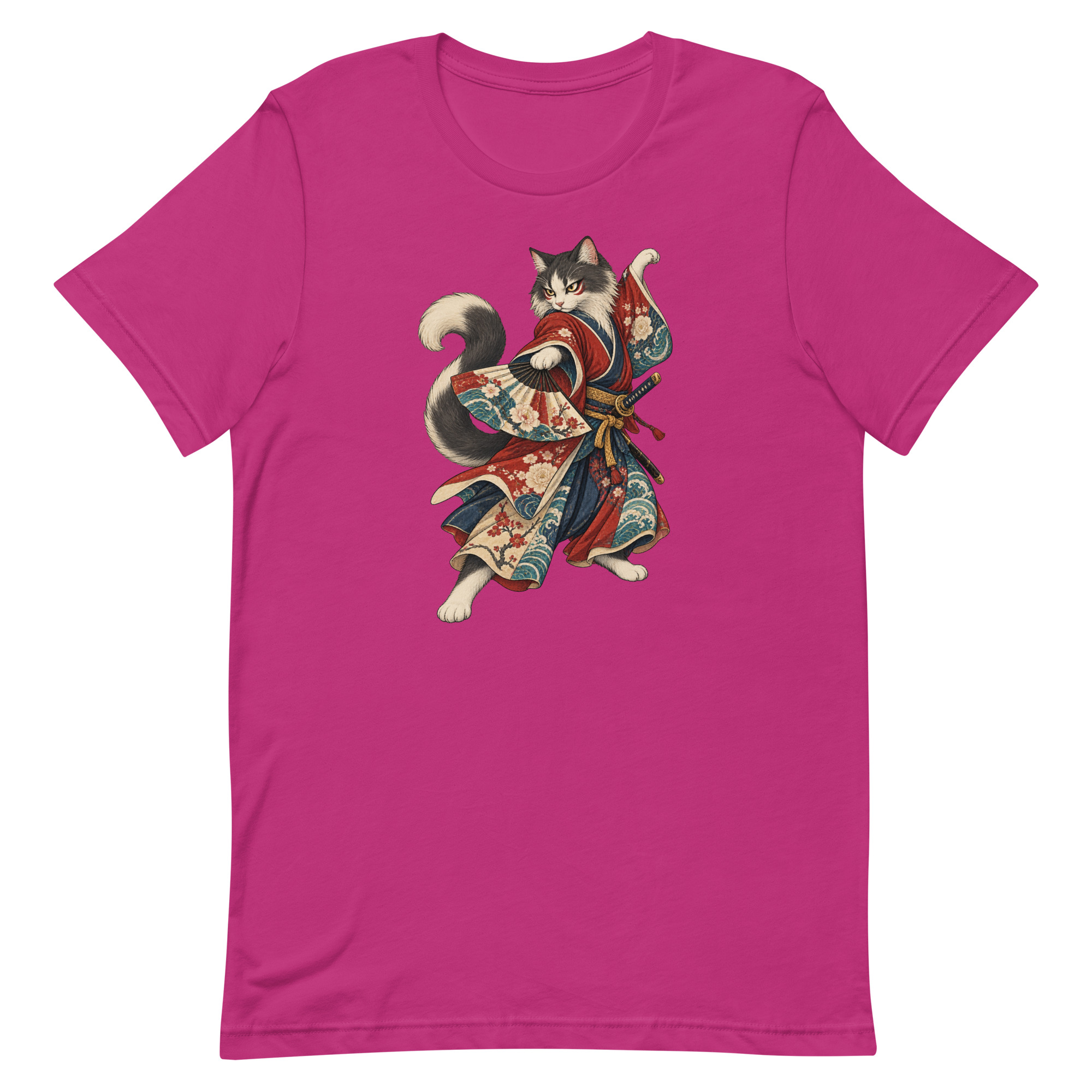 Samurai Cat Kabuki Fan Japanese Warrior Art, Japanese Art Tee, Mythology Gift - Image 8