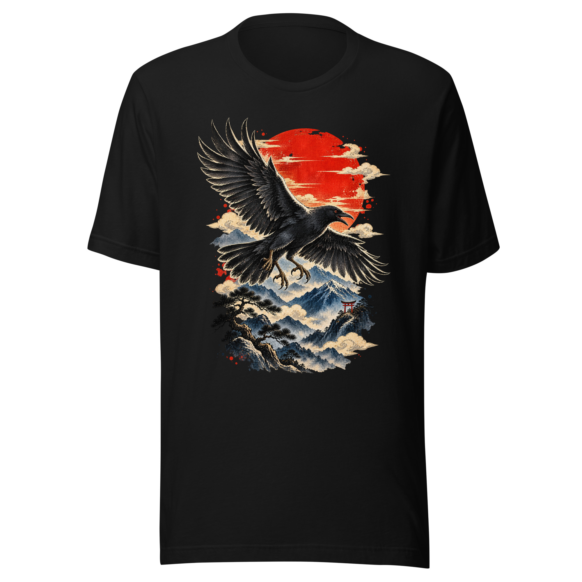 Yatagarasu Three Legged Crow Sunrise Japanese Art T-Shirt