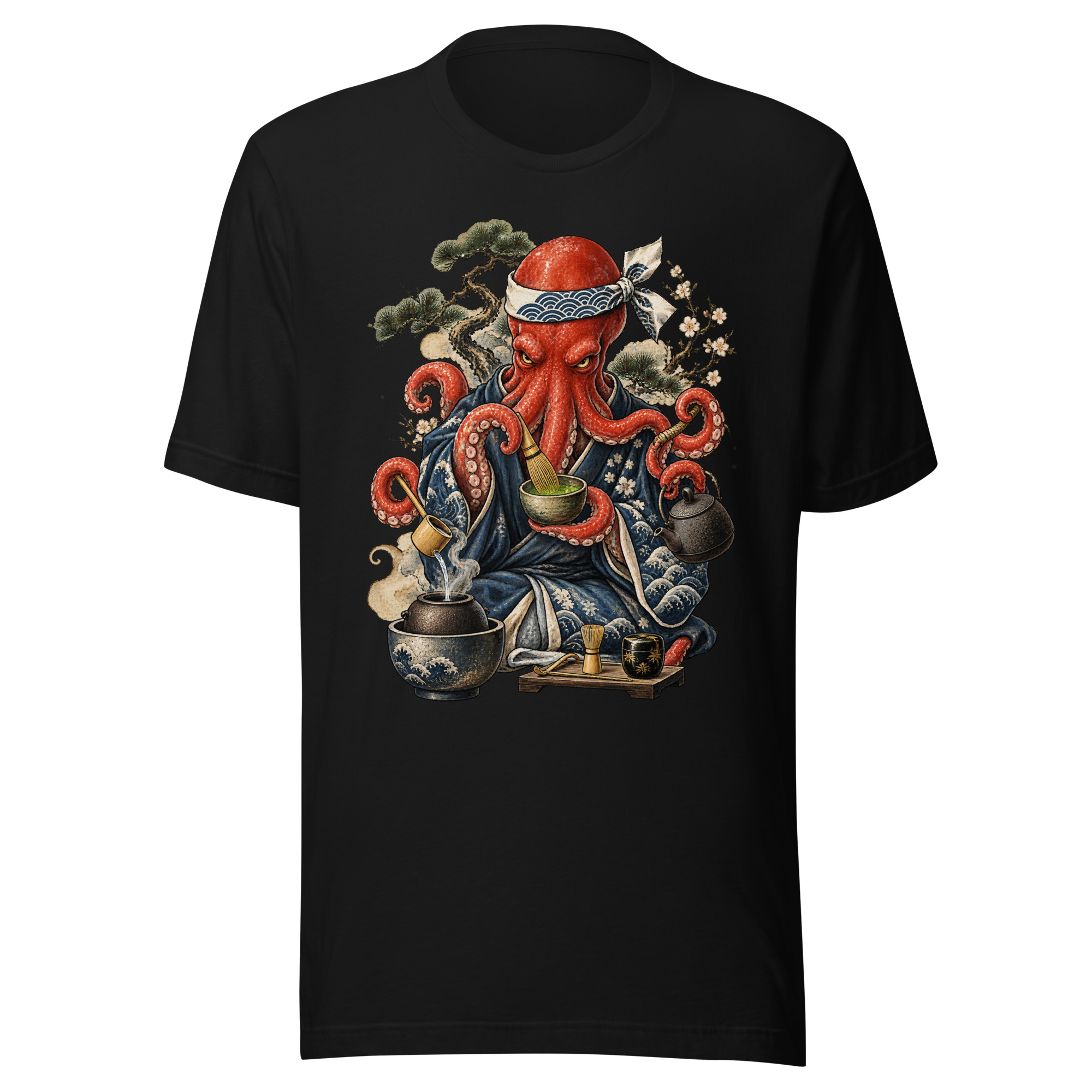 Octopus Matcha Tea Master Japanese Art T-Shirt