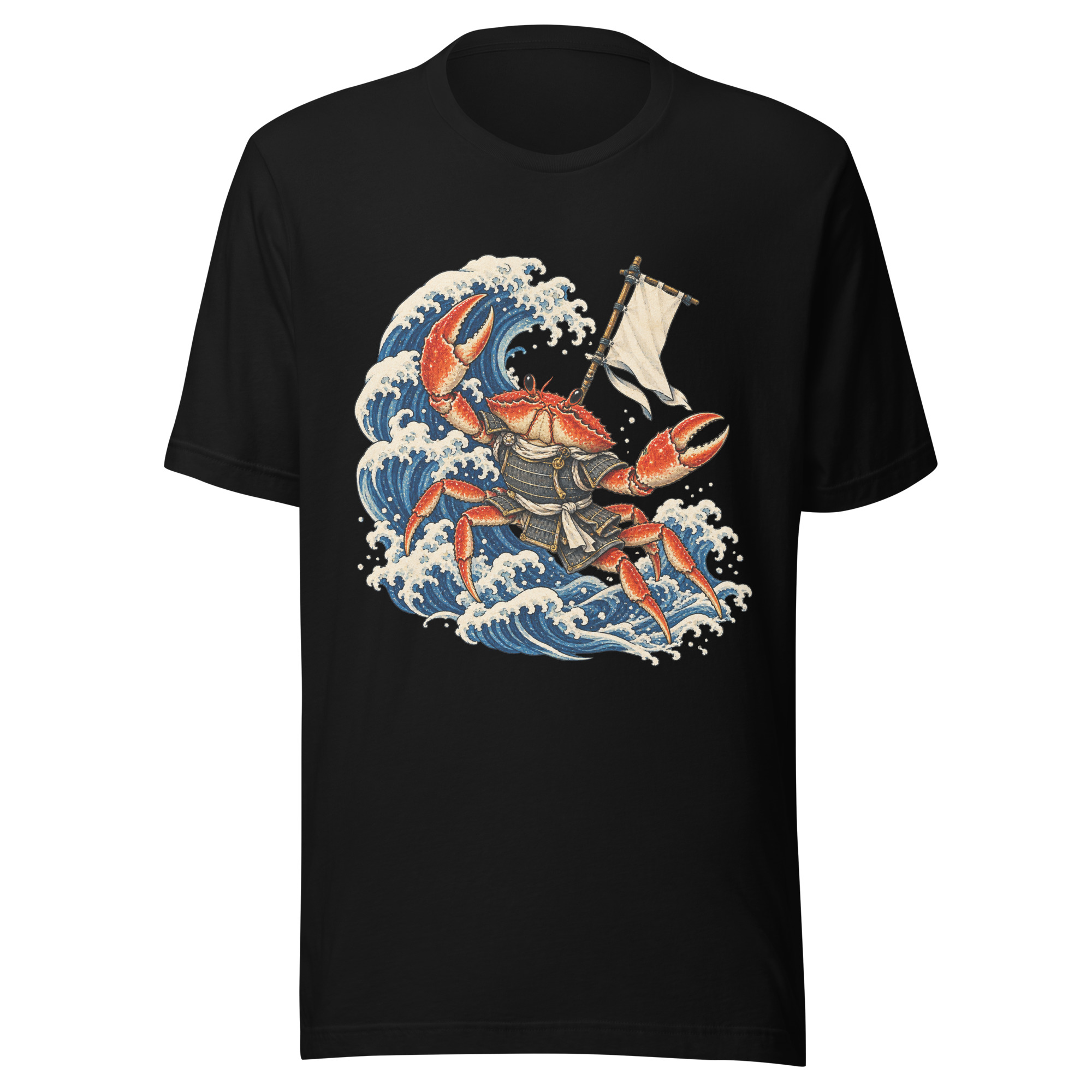 Samurai Crab Great Wave Japanese Warrior Art, Japanese Art Tee, Mythology Gift