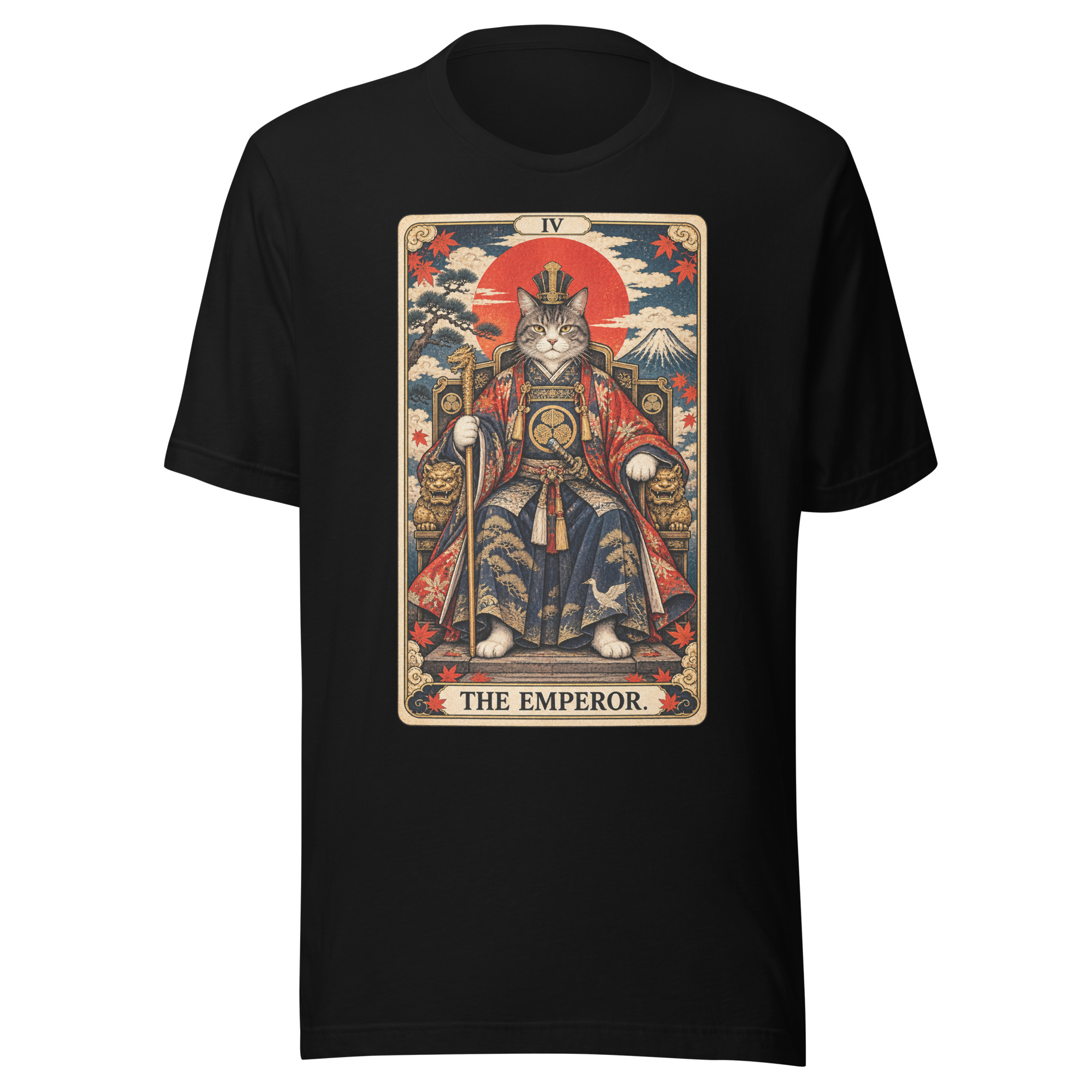 The Emperor Samurai Cat Tarot Card Japanese Art, Japanese Art Tee, Mythology Gift