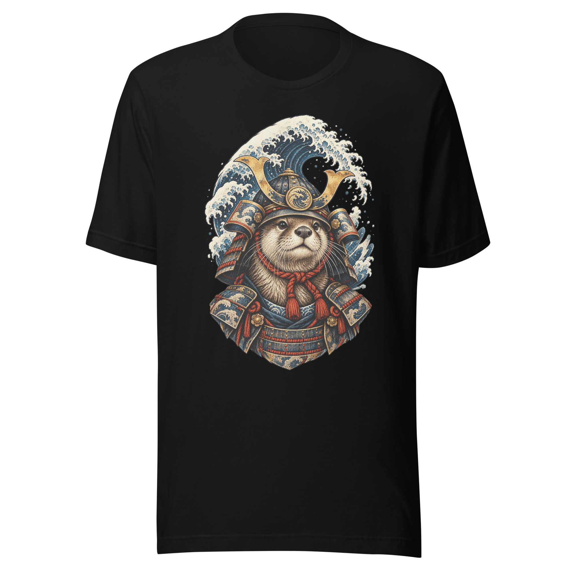 Otter Kabuto Great Wave Japanese Samurai Animal Art