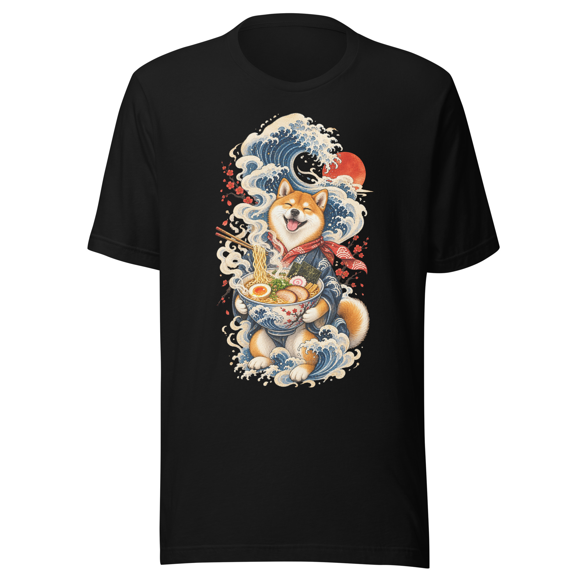 Shiba Inu Ramen Great Wave Japanese Food Art, Japanese Art Tee, Mythology Gift