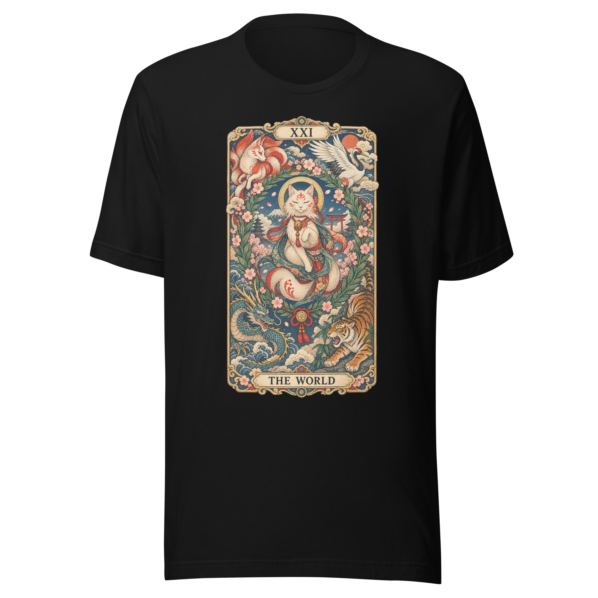 The World Shrine Cat Tarot Japanese Art T-Shirt