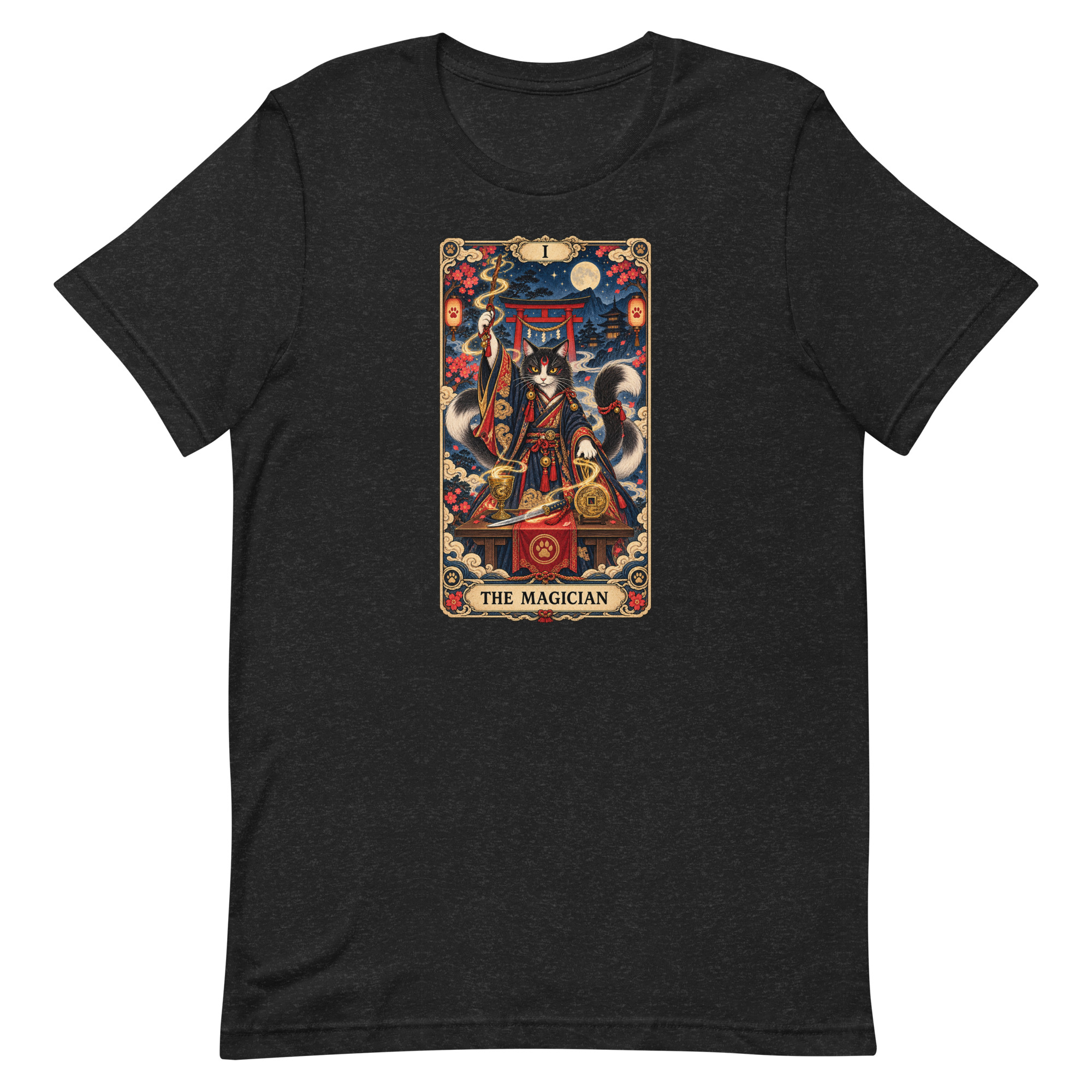 The Magician Bakeneko Cat Tarot Japanese Yokai Art, Japanese Art Tee, Mythology Gift - Image 7