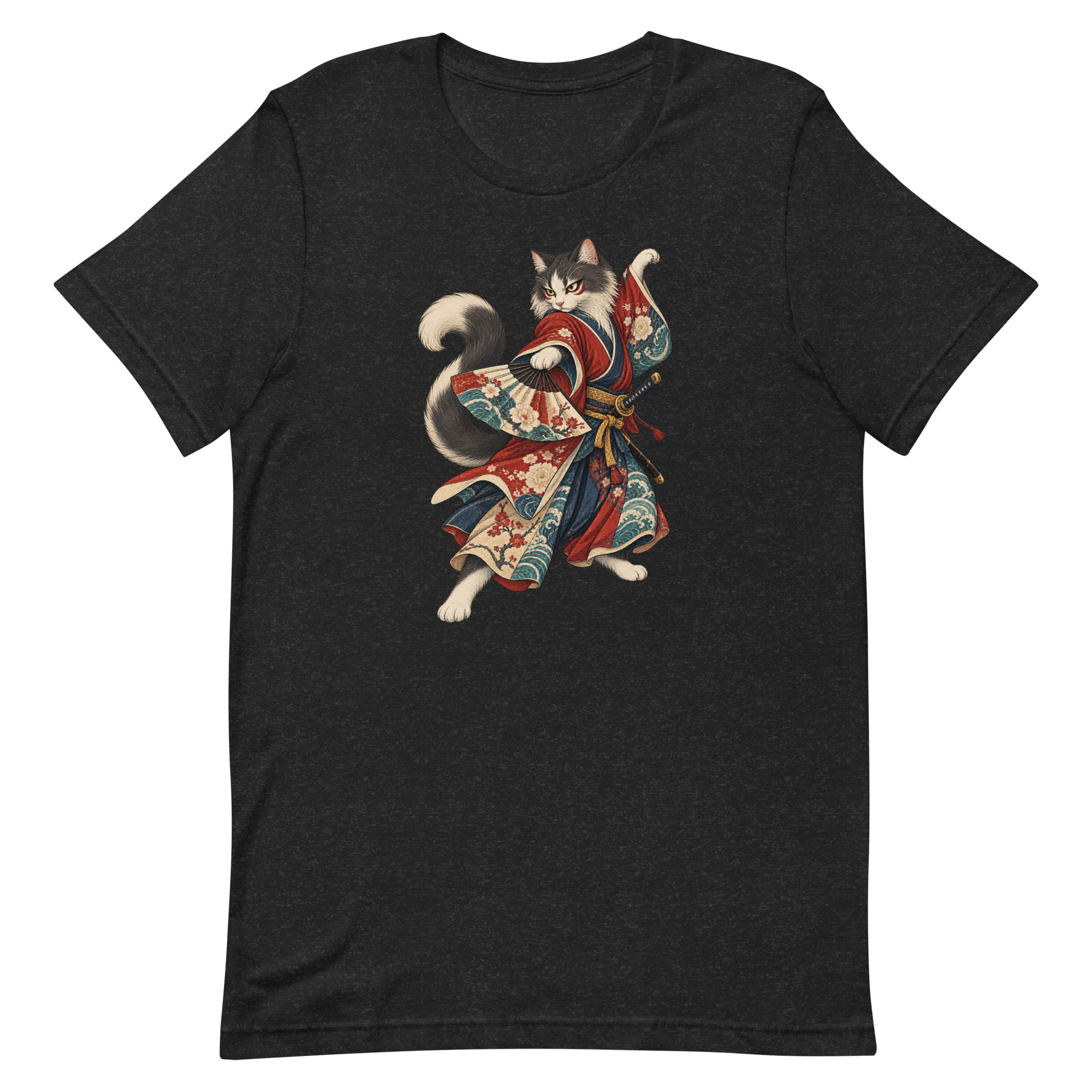 Samurai Cat Kabuki Fan Japanese Warrior Art, Japanese Art Tee, Mythology Gift - Image 9