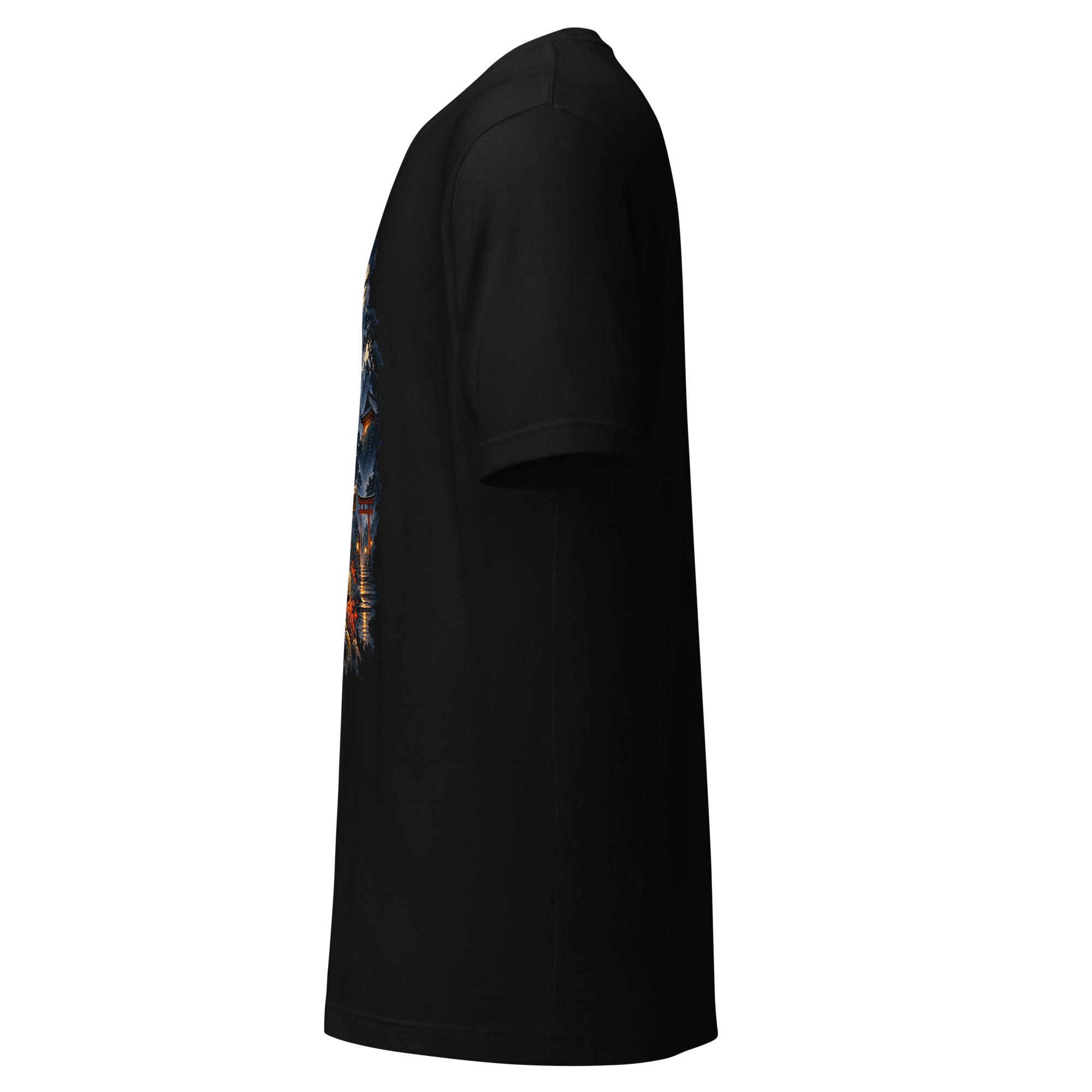 Raven Rain Lantern Shrine Japanese Ink Art T-Shirt - Image 11