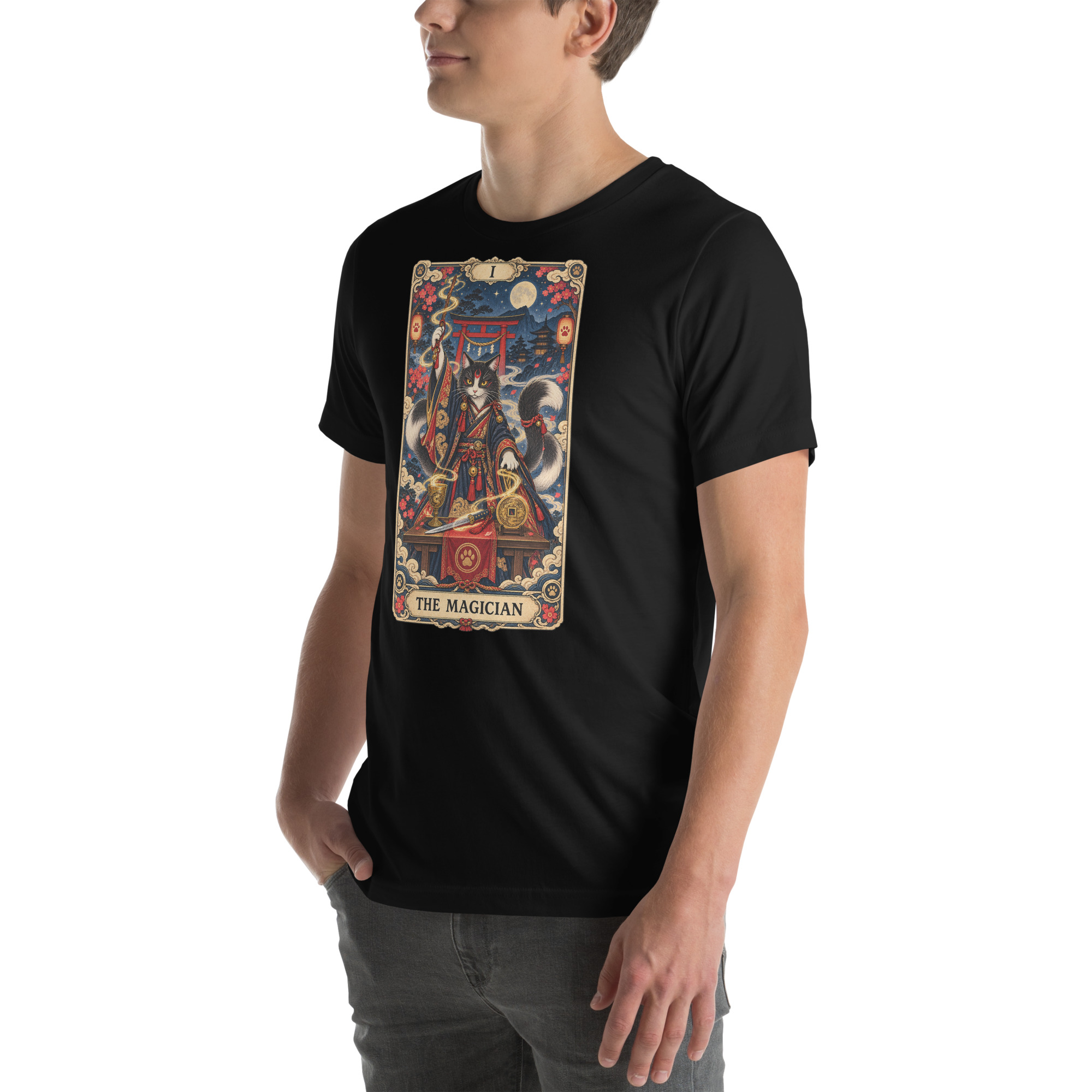 The Magician Bakeneko Cat Tarot Japanese Yokai Art, Japanese Art Tee, Mythology Gift - Image 95