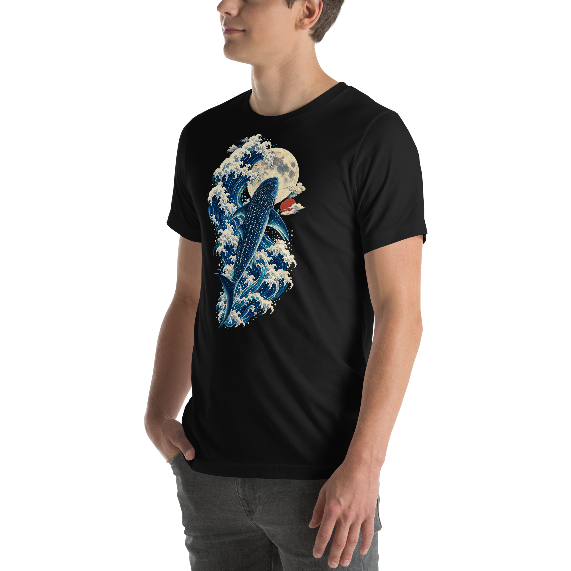 Whale Shark Great Wave Moon Japanese Art, Japanese Art Tee, Mythology Gift - Image 95