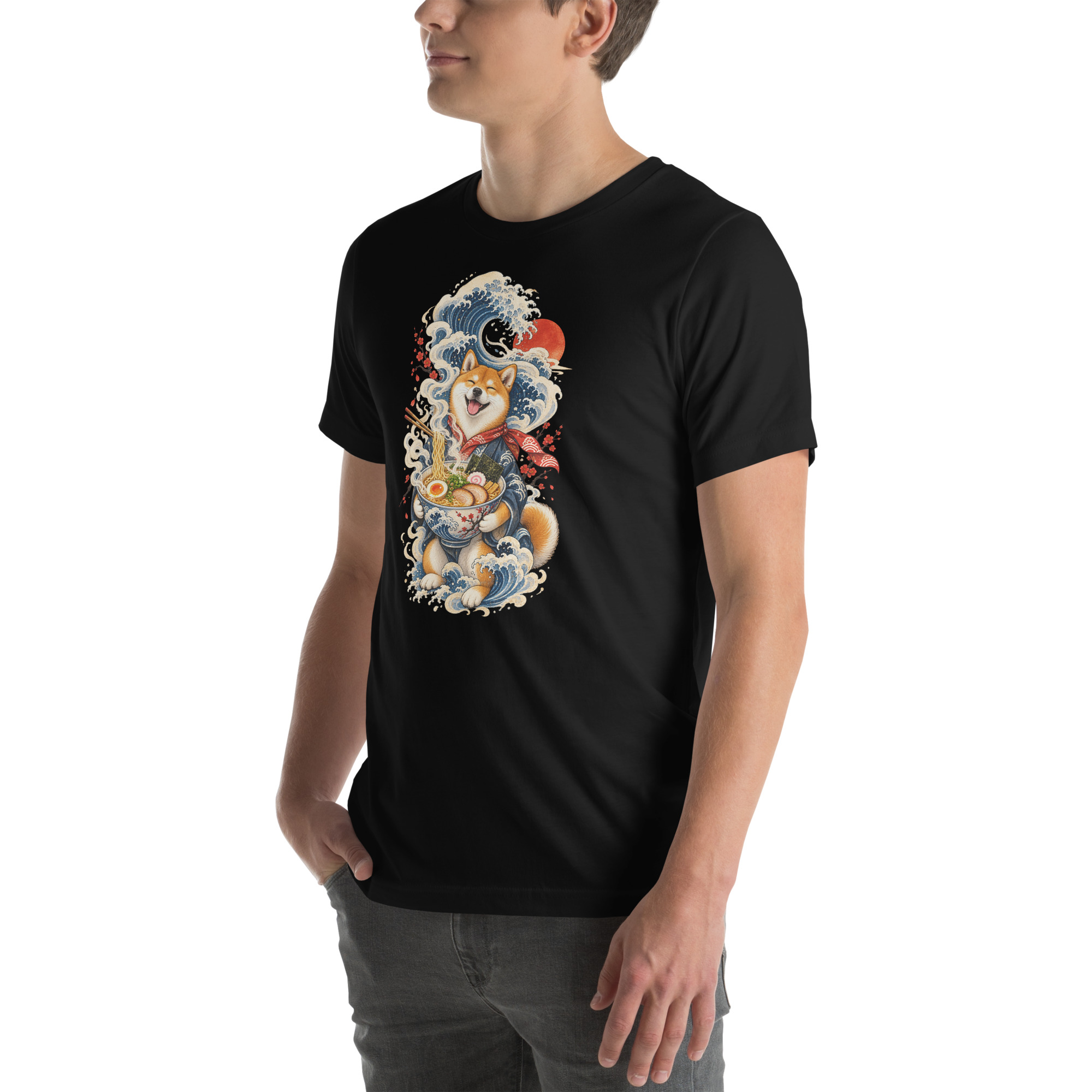 Shiba Inu Ramen Great Wave Japanese Food Art, Japanese Art Tee, Mythology Gift - Image 120
